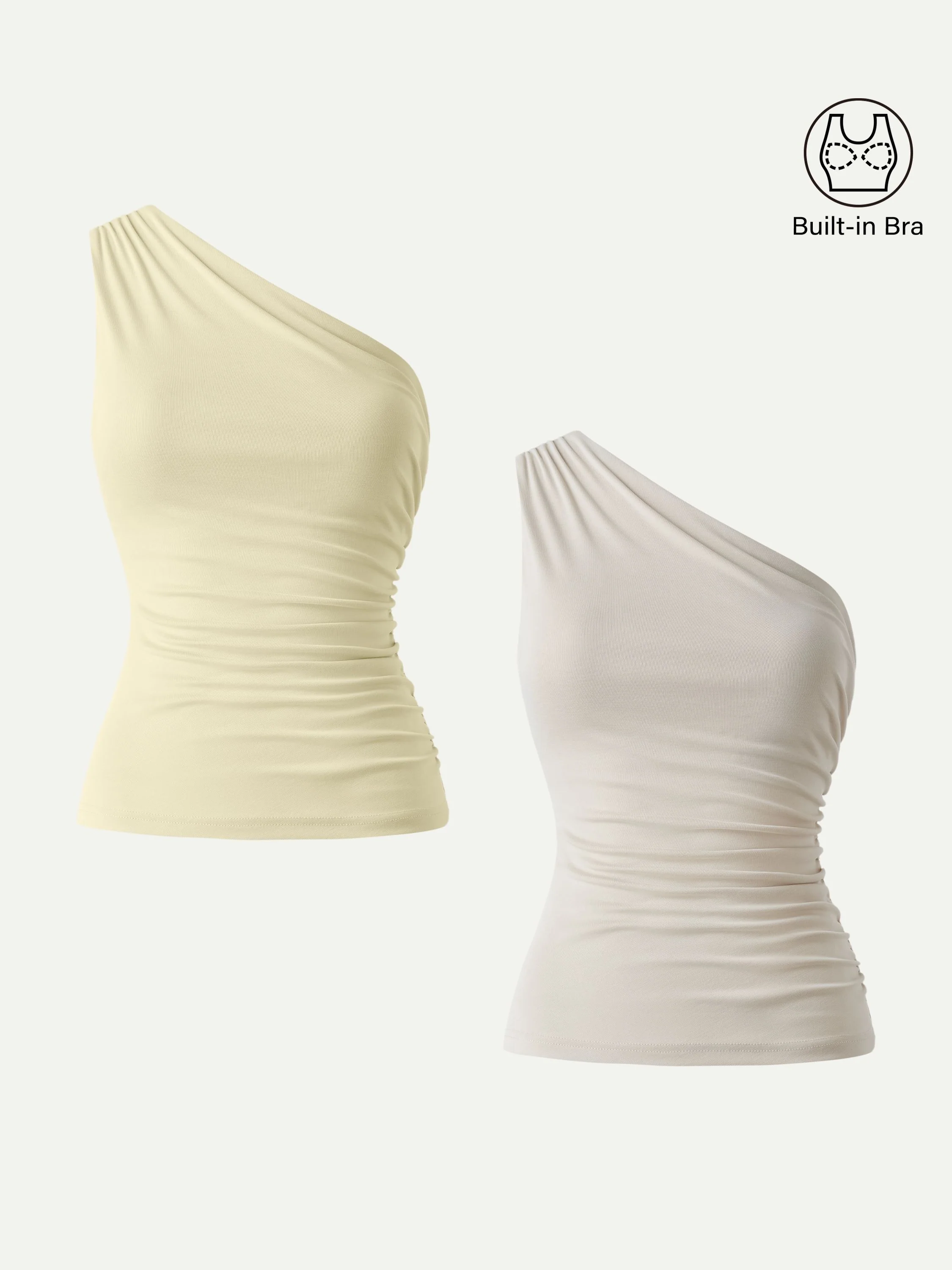 Sandwashed One Shoulder Ruched Bra Tank - Image 17