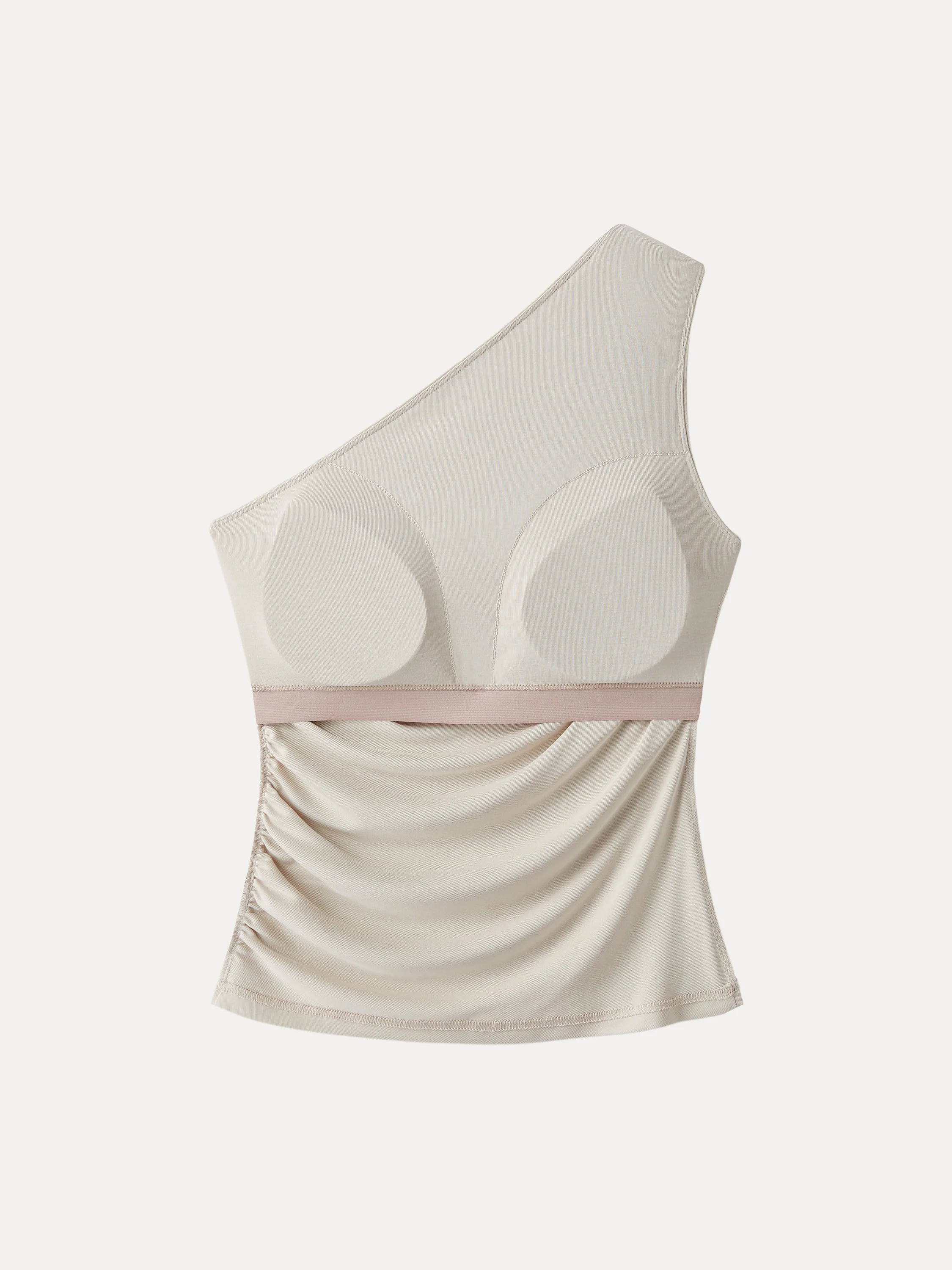 Sandwashed One Shoulder Ruched Bra Tank - Image 6