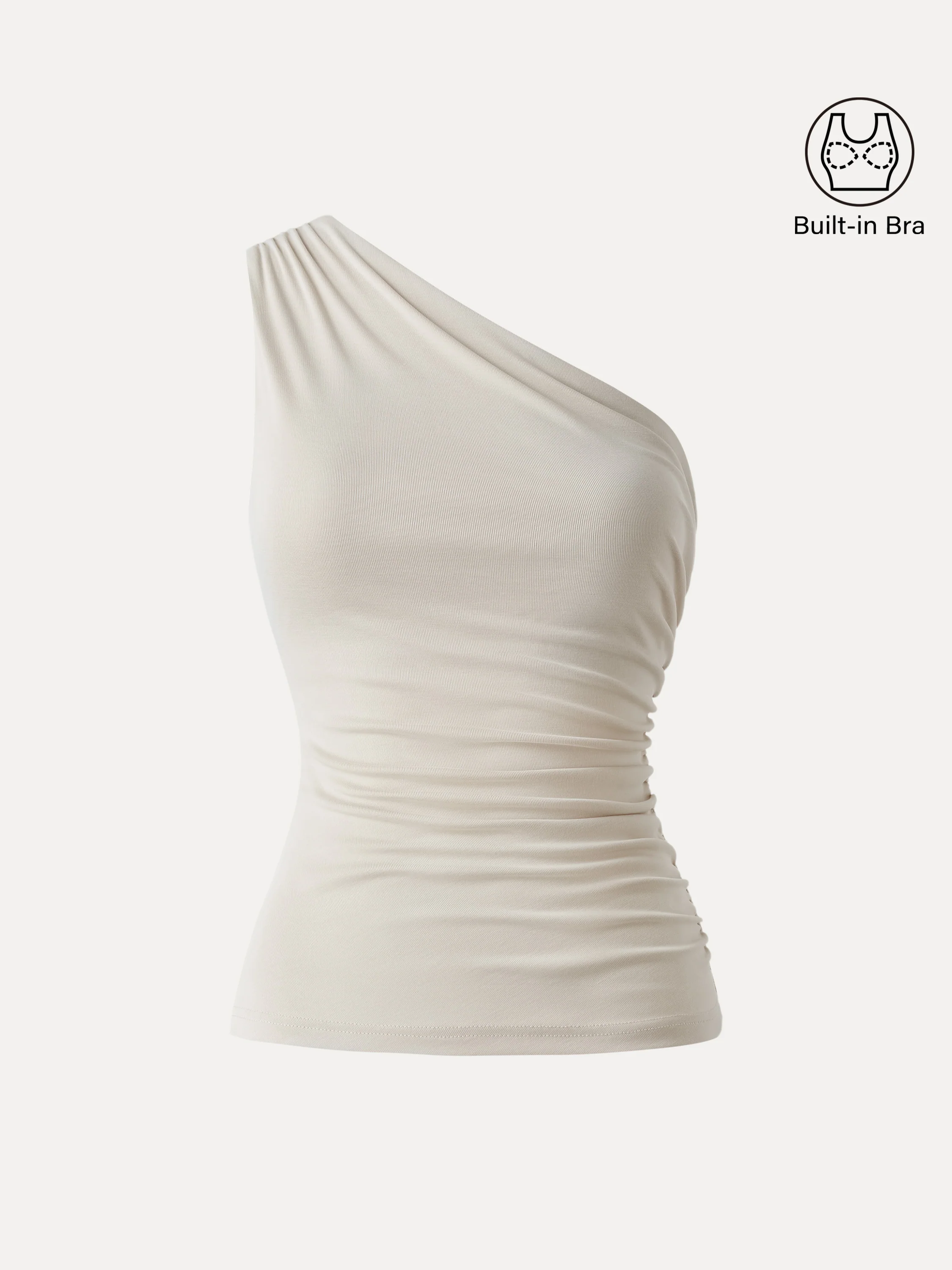 Sandwashed One Shoulder Ruched Bra Tank - Image 7