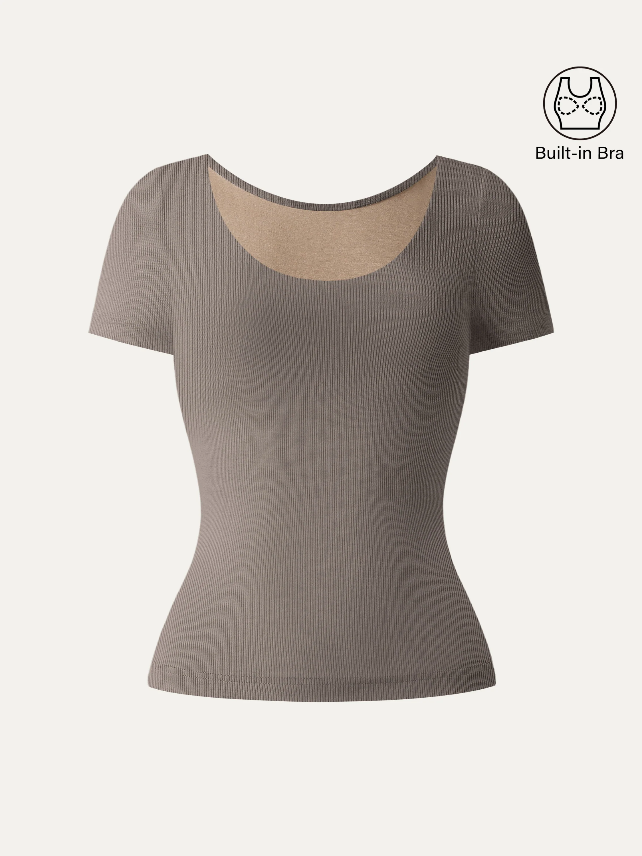 Scoop Neck Short Sleeve Cotton New Airy Bra Top - Image 8