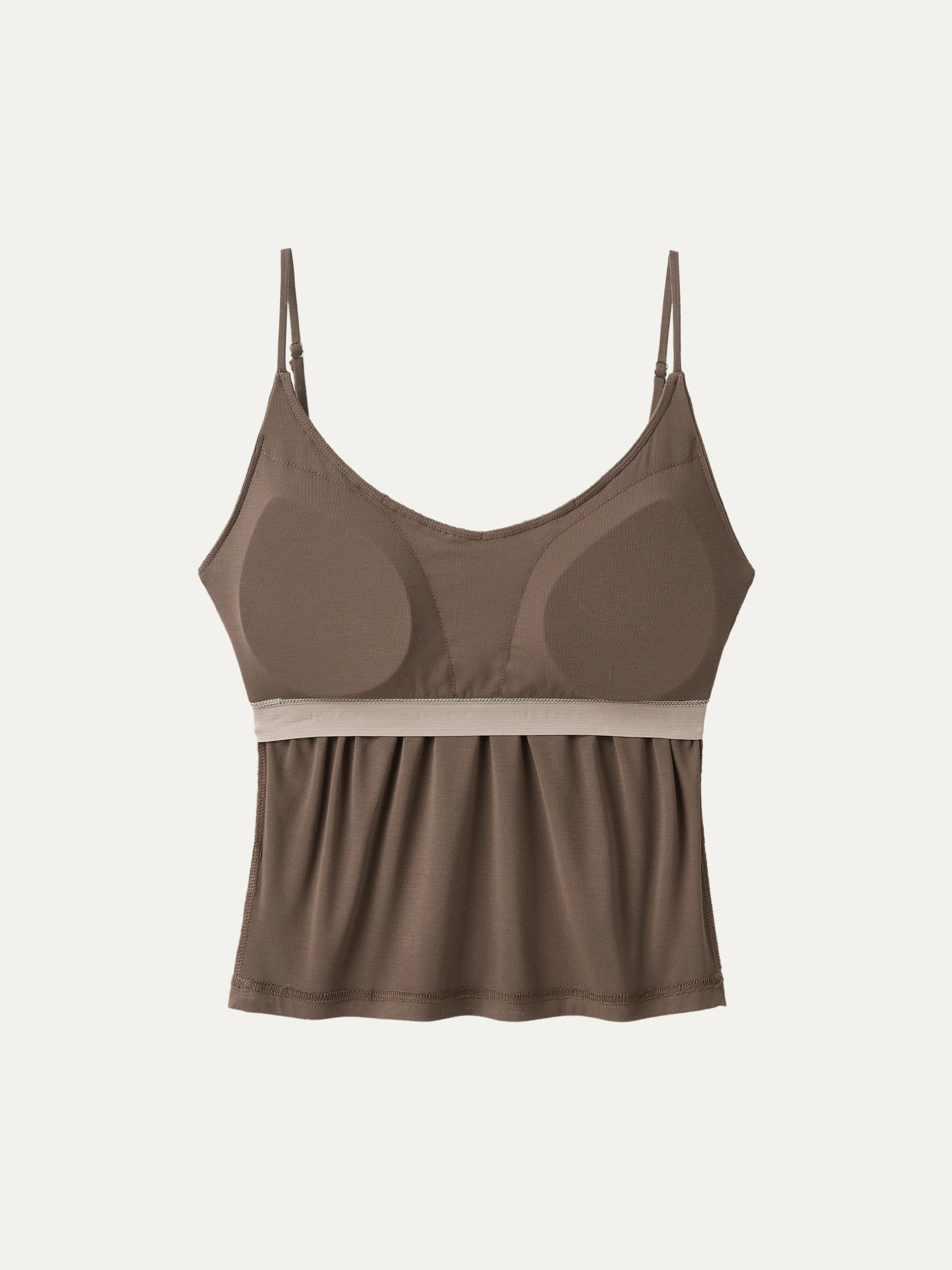 Scoop Neck Gathered Spaghetti Bra Tank - Image 6