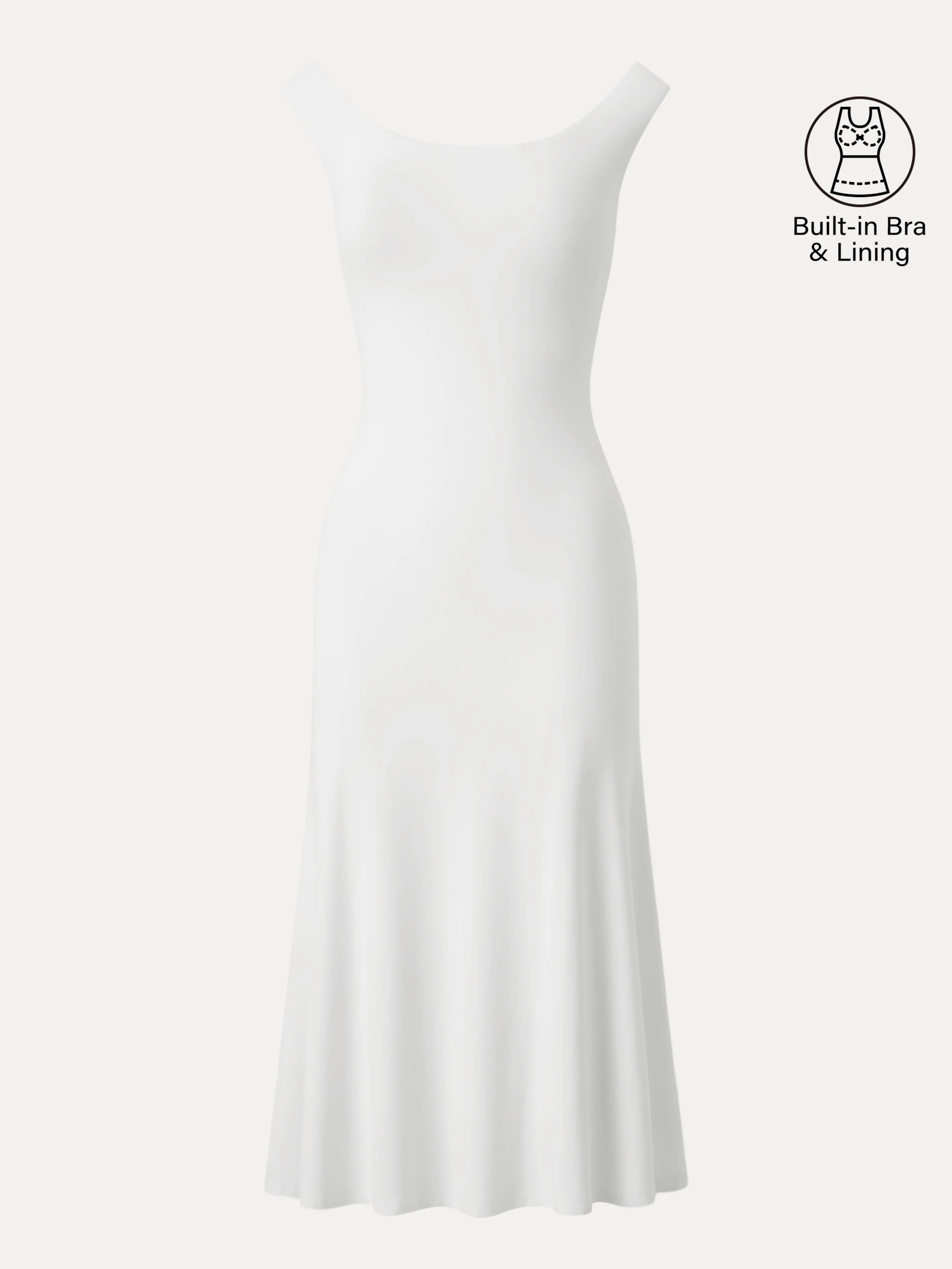 Scoop Neck Midi Low Back Bra Dress - Image 7