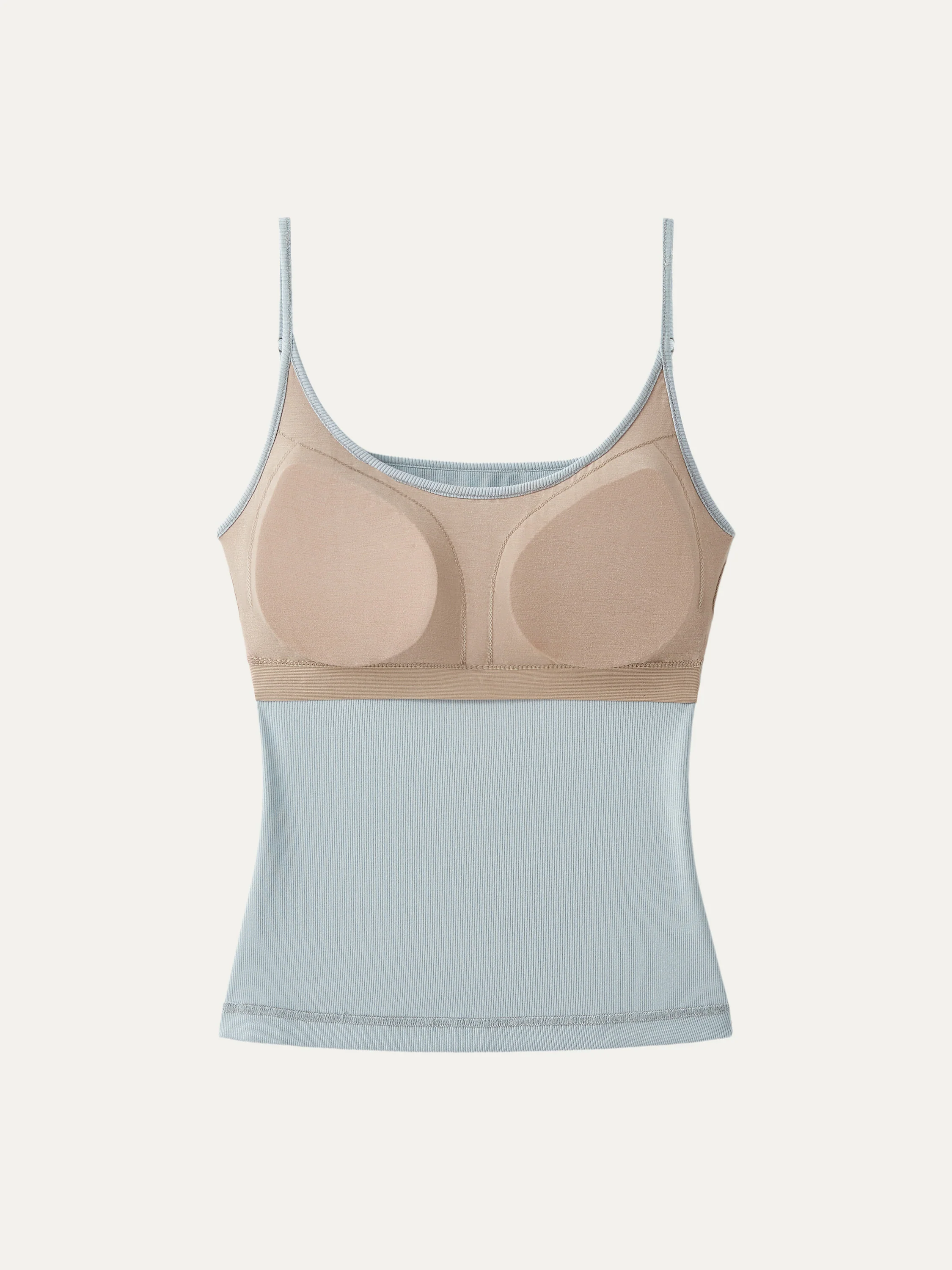 Scoop Neck Spaghetti Strap New Airy Bra Tank Top - Image 5