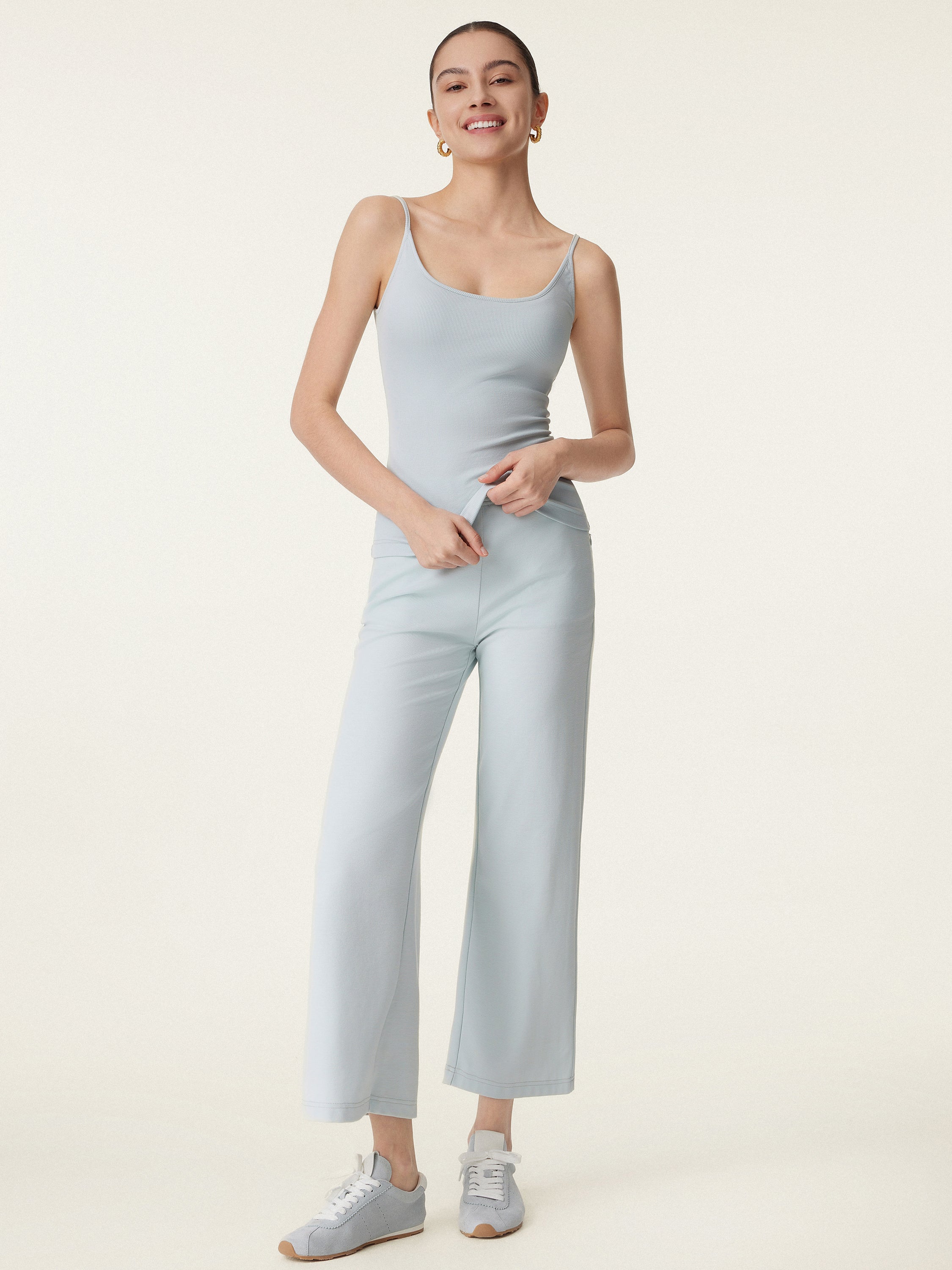 Scoop Neck Spaghetti Strap New Airy Bra Tank Top - Image 8