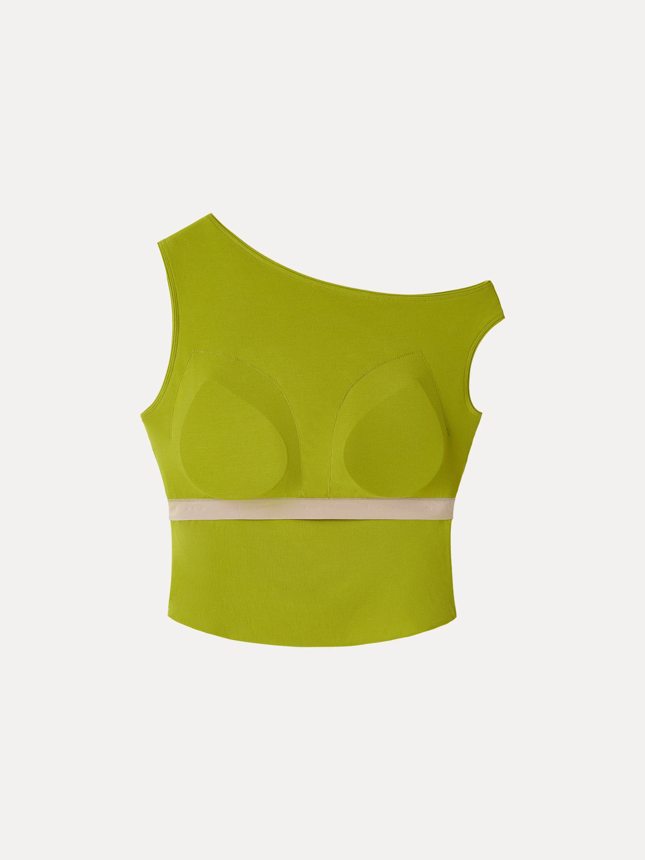 SkinKiss Asymmetrical Neck Cropped Ruched Bra Top - Image 6