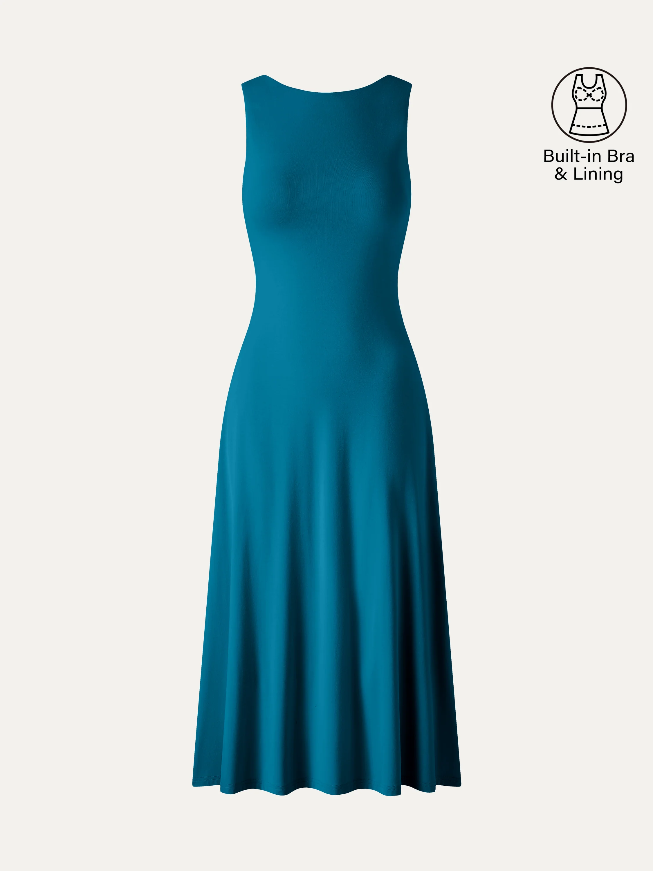 SkinKiss Boatneck Open-Back Flowy Midi Bra Dress - Image 12