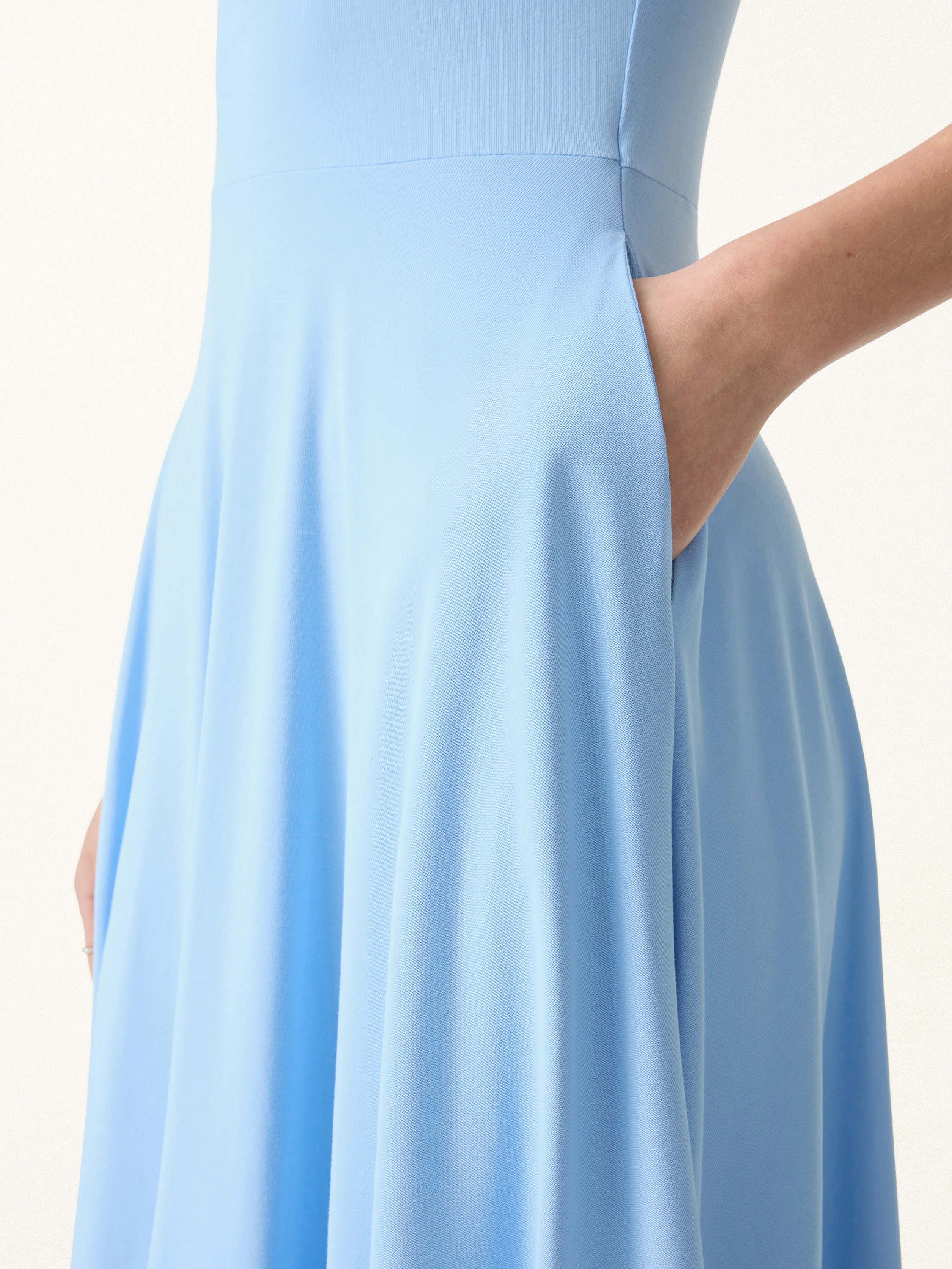 SkinKiss Boatneck Wide Shoulder Bra Dress with Pockets - Image 5