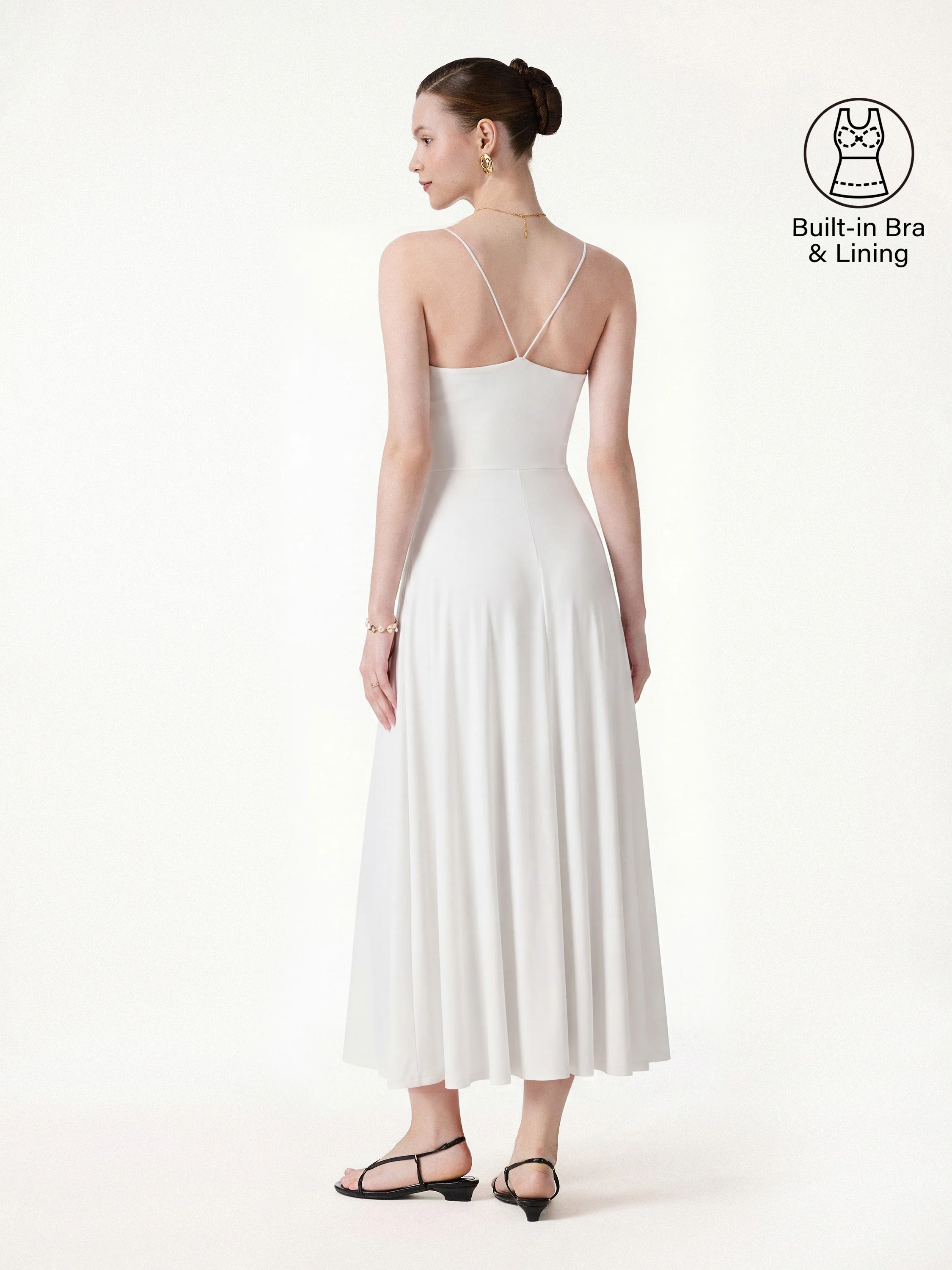 SkinKiss Classy Spaghetti Open Back Midi Bra Dress with Pockets - Image 7