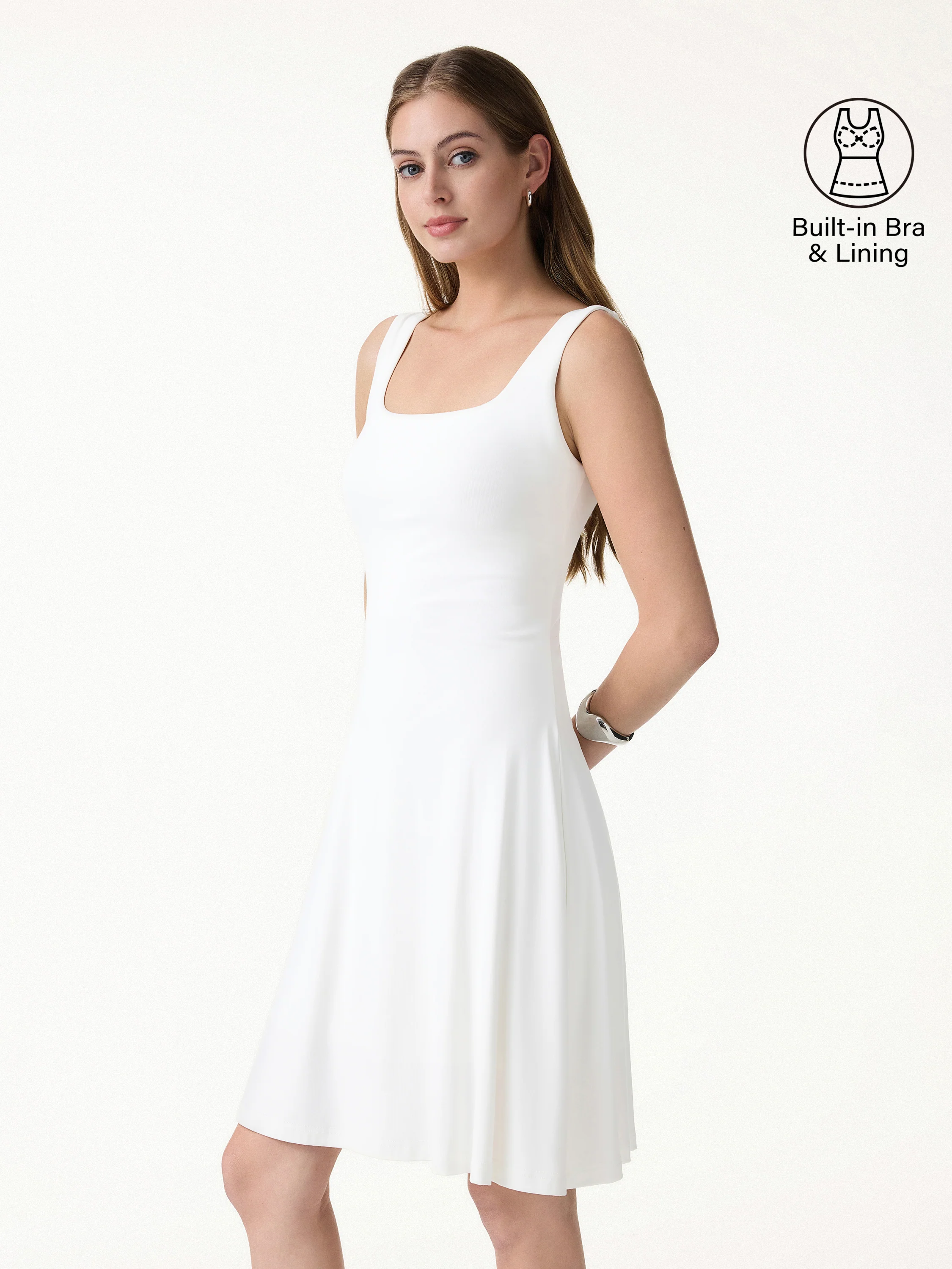 SkinKiss Cooling Square Neck Mini Bra Dress - Image 3