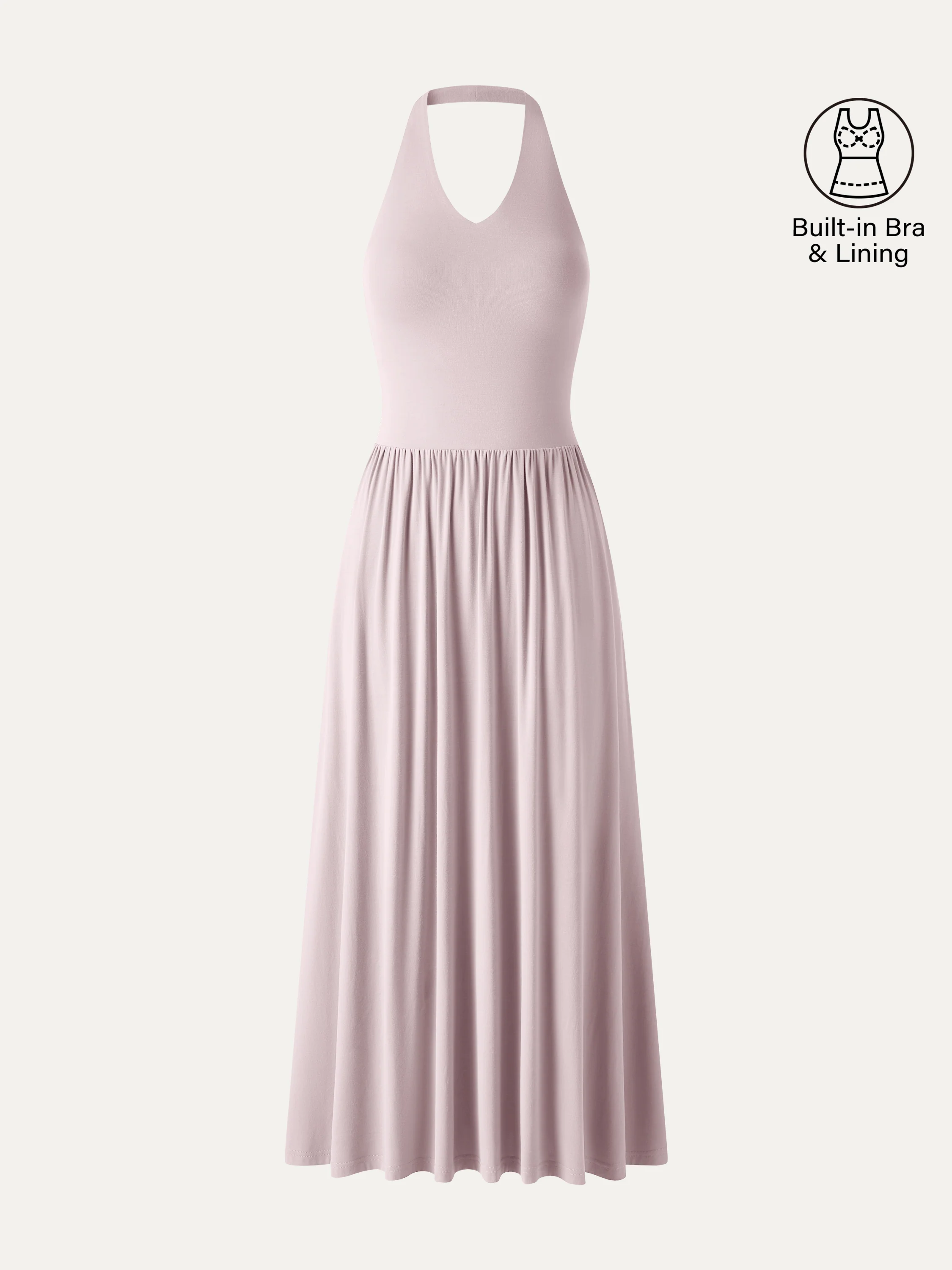 SkinKiss Halter Ruched Midi Bra Dress with Pockets - Image 18