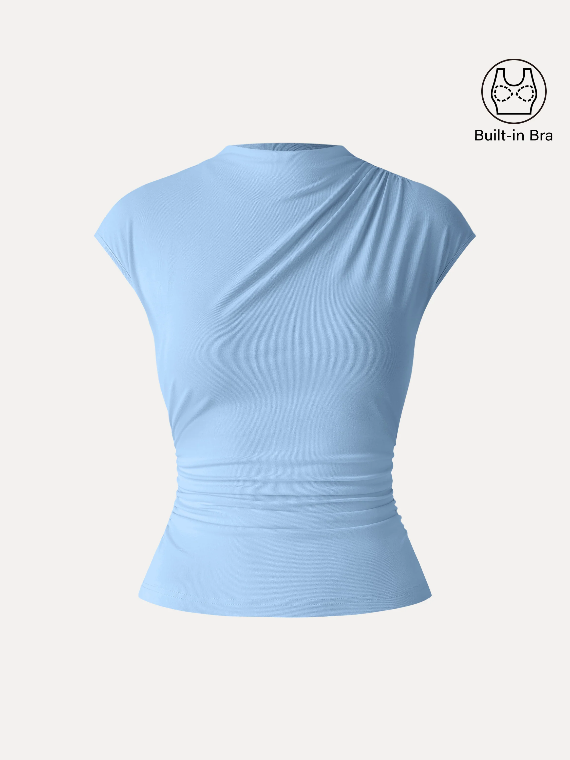 SkinKiss Mockneck Ruched Cropped Bra Top - Image 12