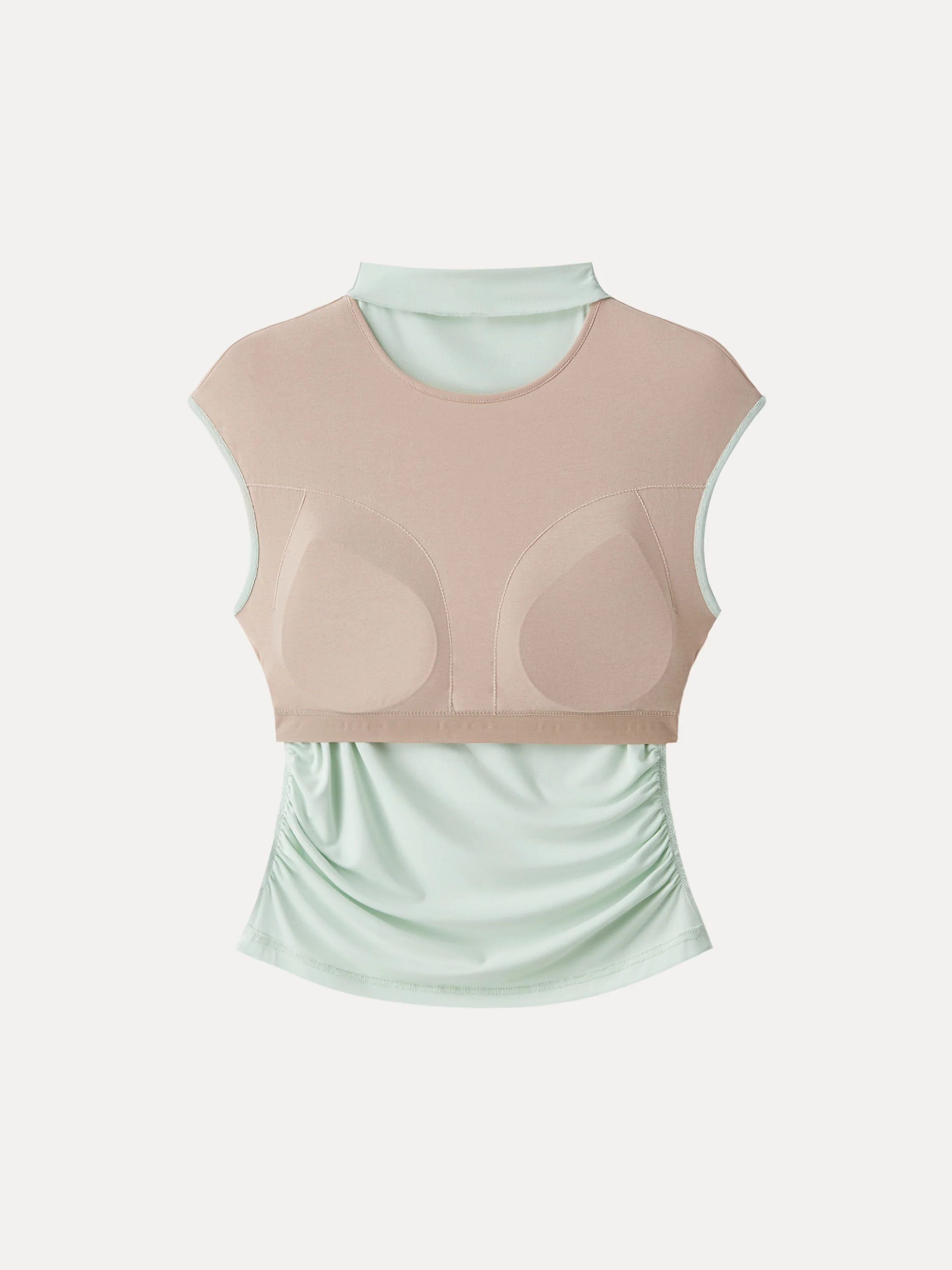 SkinKiss Mockneck Ruched Cropped Bra Top - Image 6