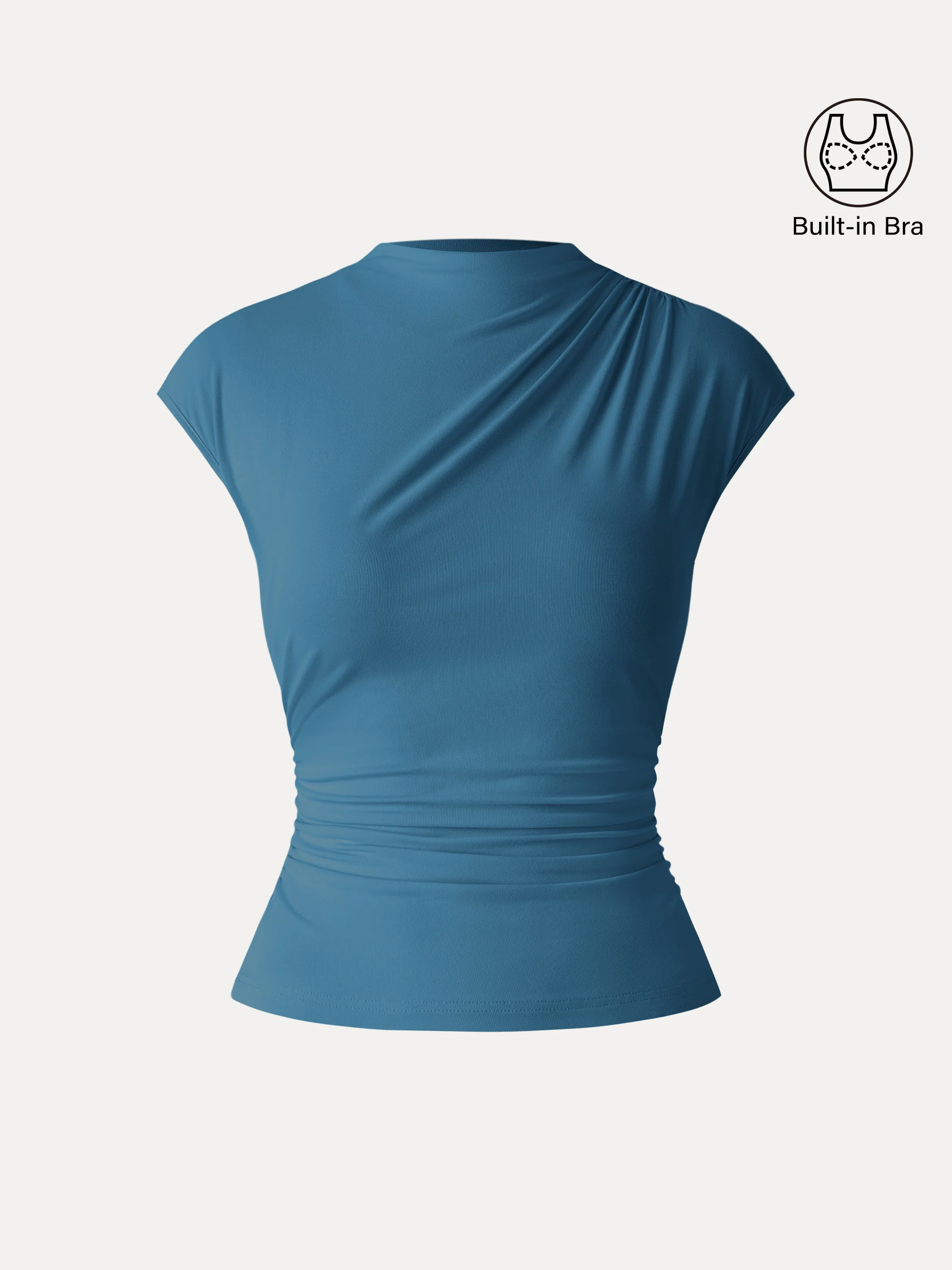 SkinKiss Mockneck Ruched Cropped Bra Top - Image 8