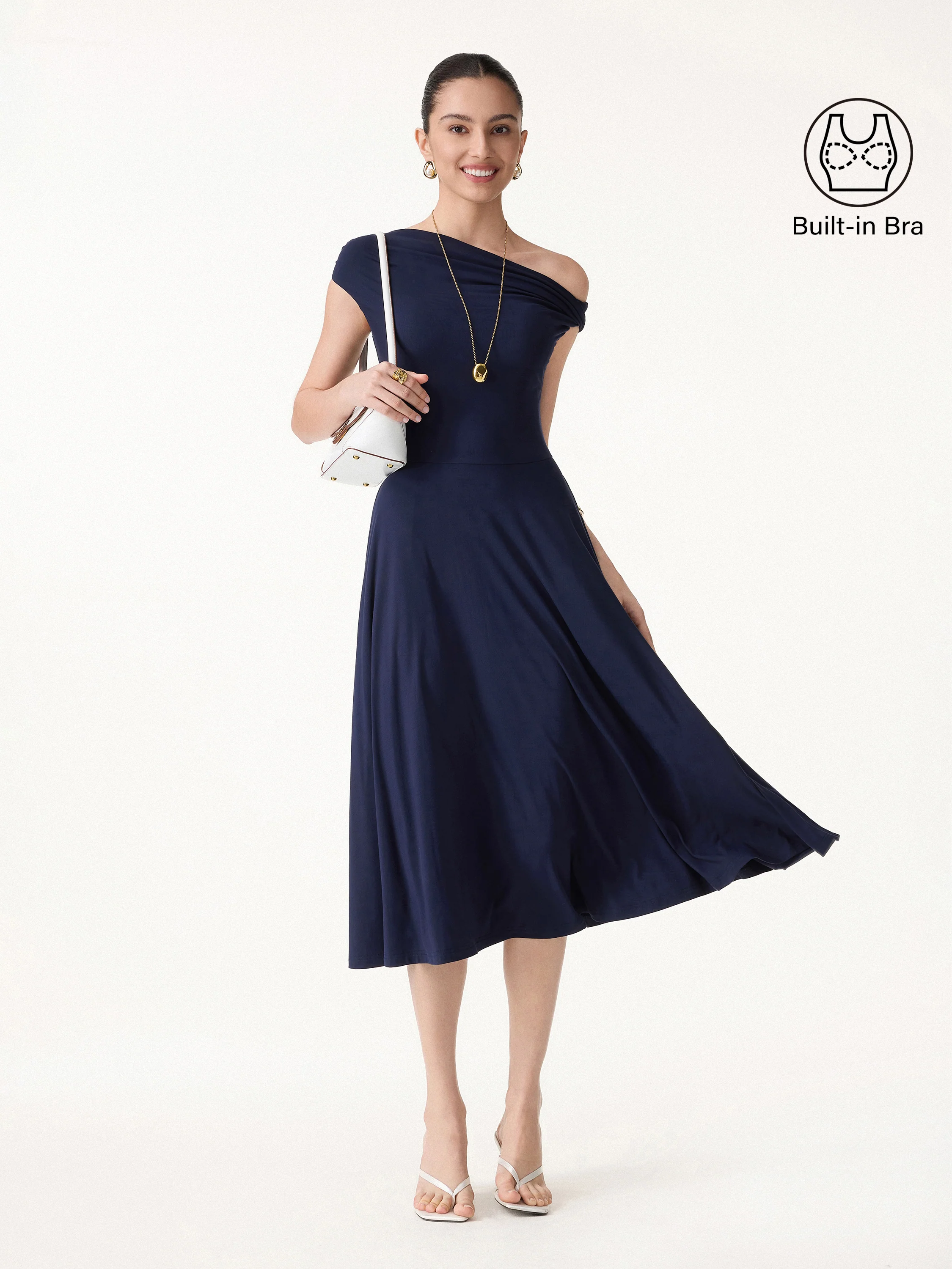 SkinKiss Multi-Wear Midi Bra Dress with Pockets