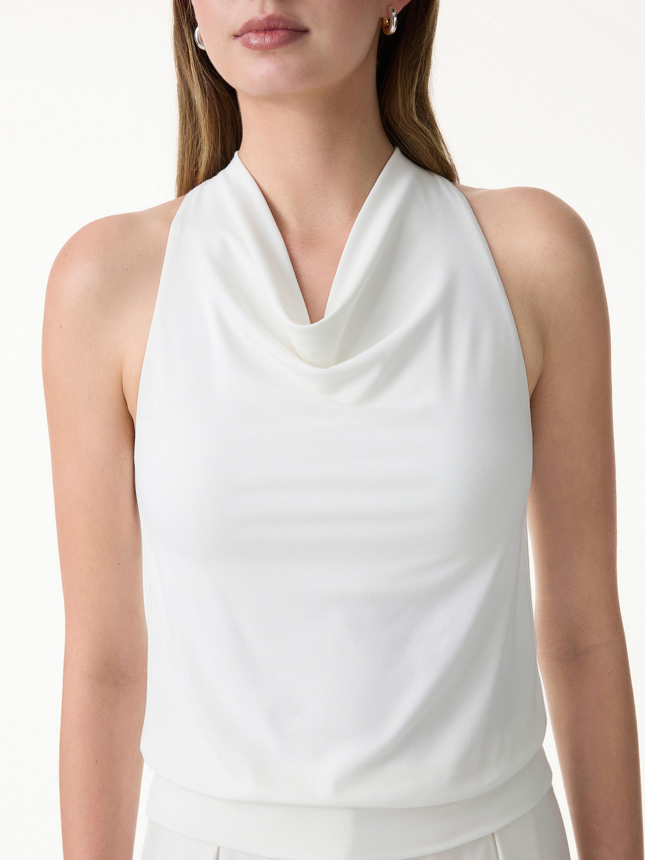 SkinKiss Not-See-Thru Halter Cowl Neck Bra Top - Image 5