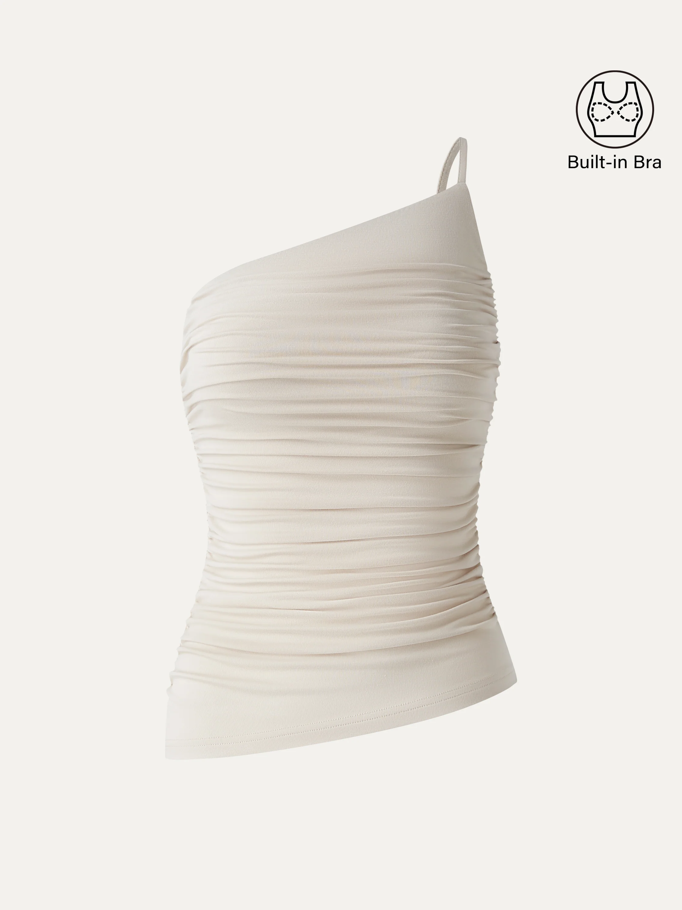 SkinKiss Ruched One Shoulder Asymmetrical Bra Top - Image 7