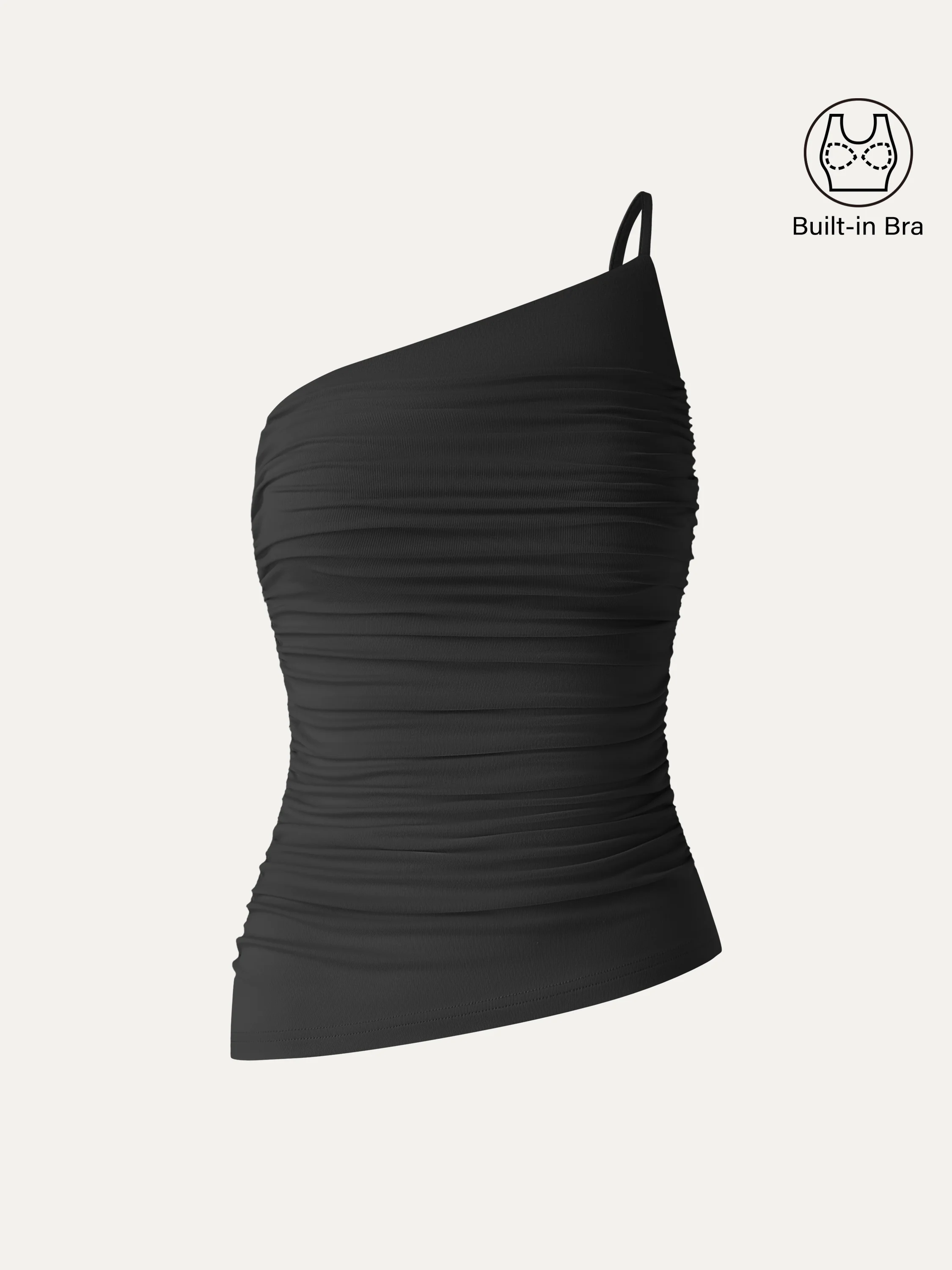 SkinKiss Ruched One Shoulder Asymmetrical Bra Top - Image 9