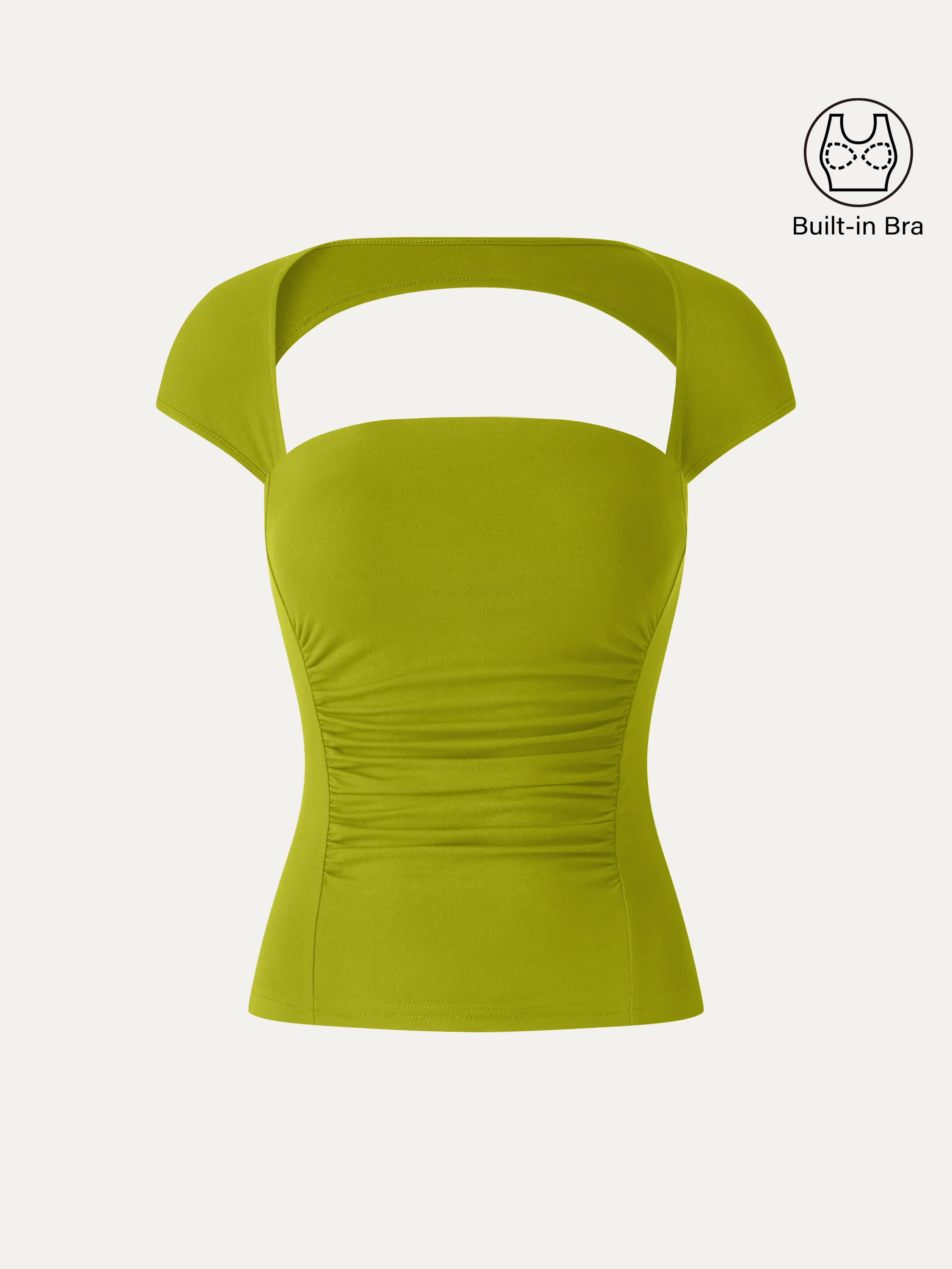 SkinKiss Square Neck Cutout Back Ruched Bra Top - Image 10