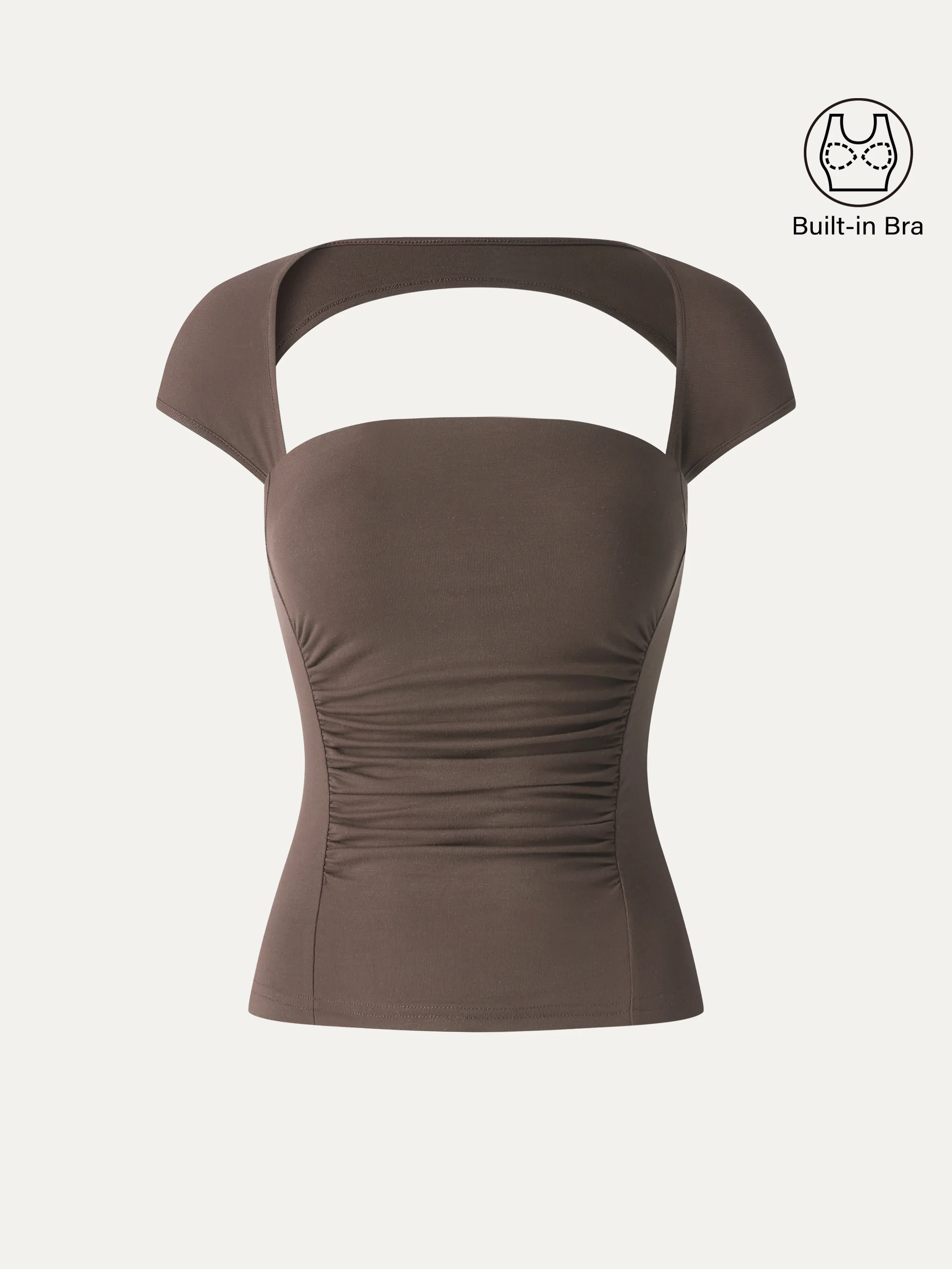 SkinKiss Square Neck Cutout Back Ruched Bra Top - Image 12
