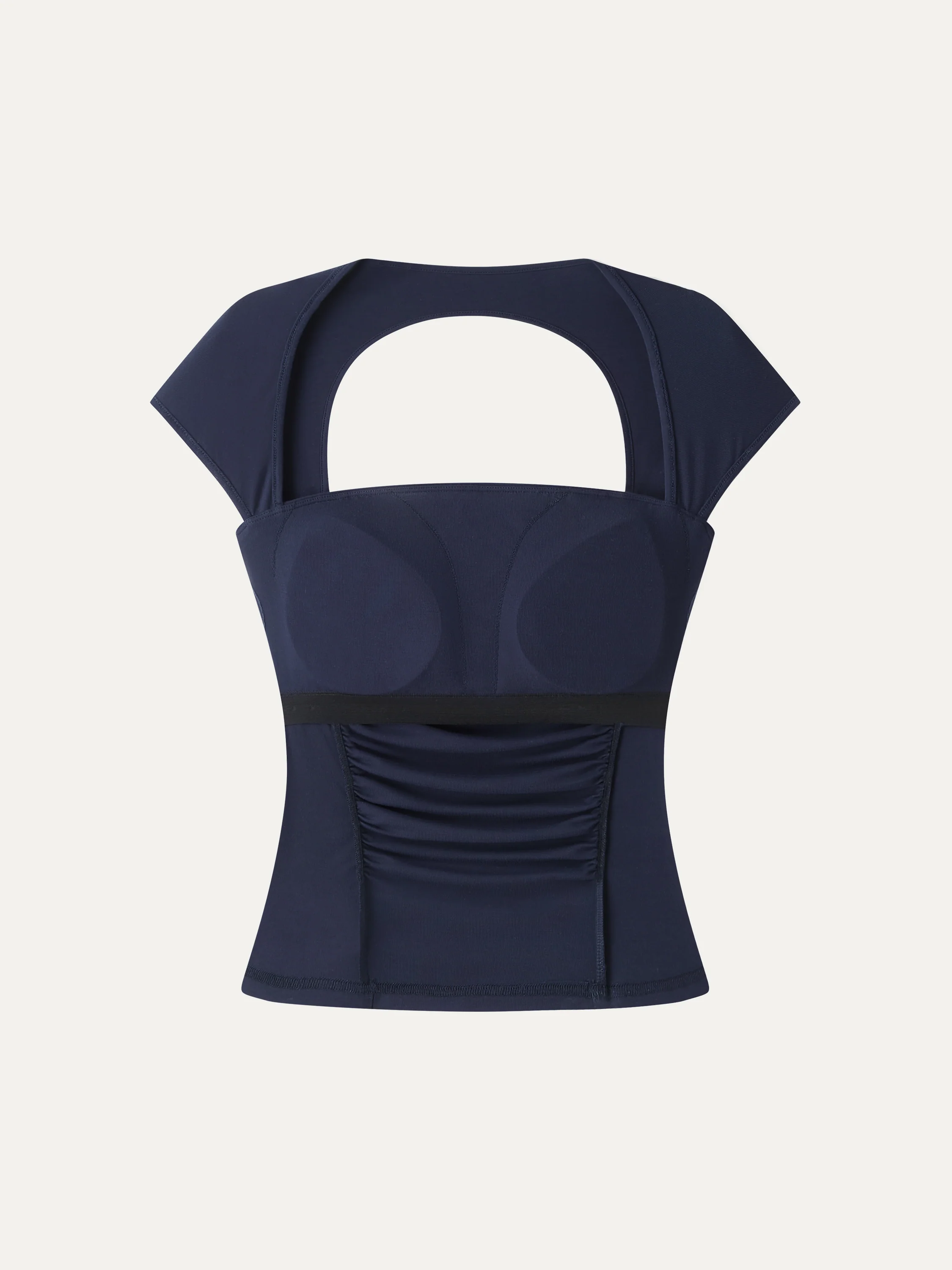 SkinKiss Square Neck Cutout Back Ruched Bra Top - Image 6