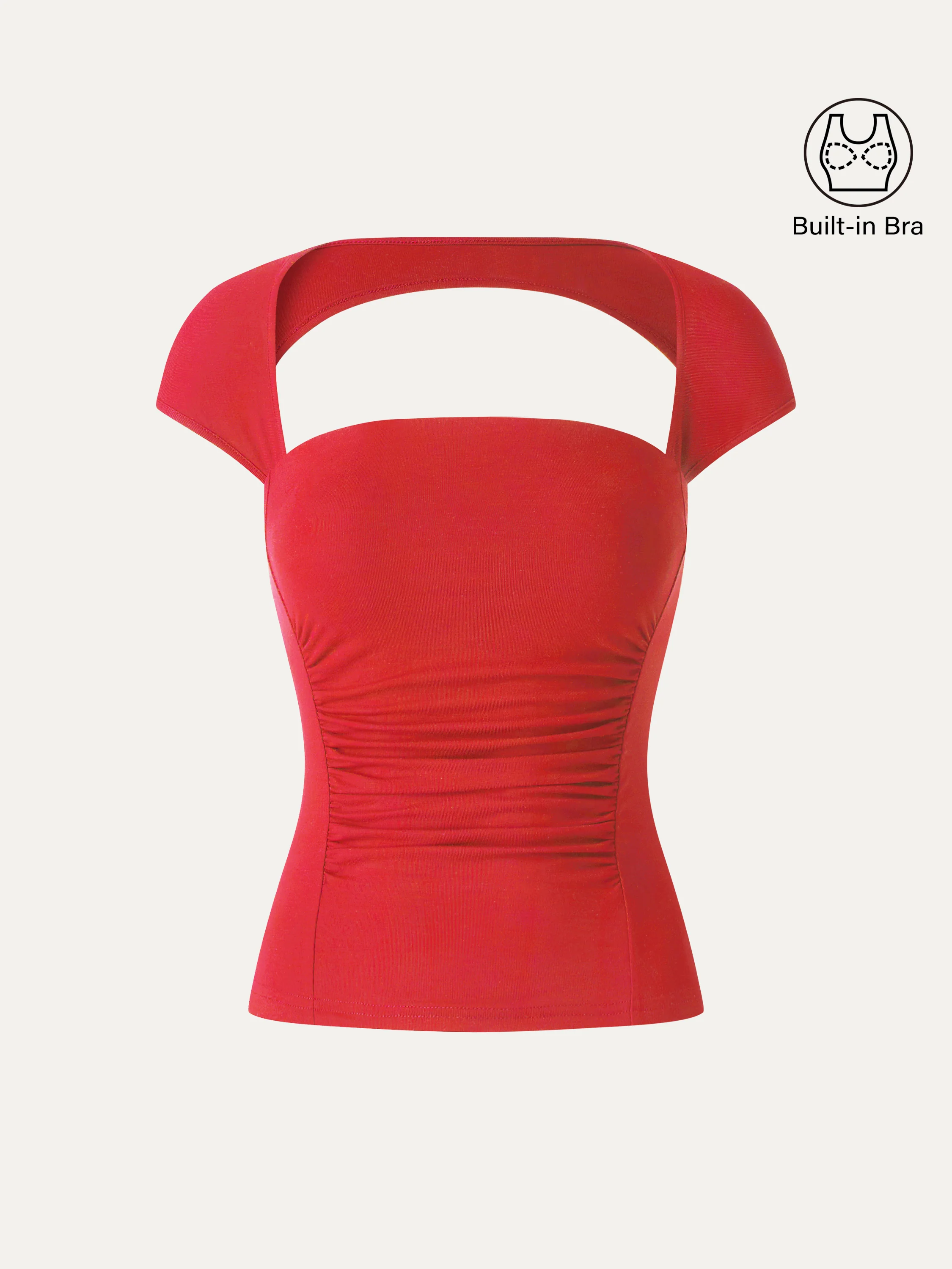 SkinKiss Square Neck Cutout Back Ruched Bra Top - Image 9