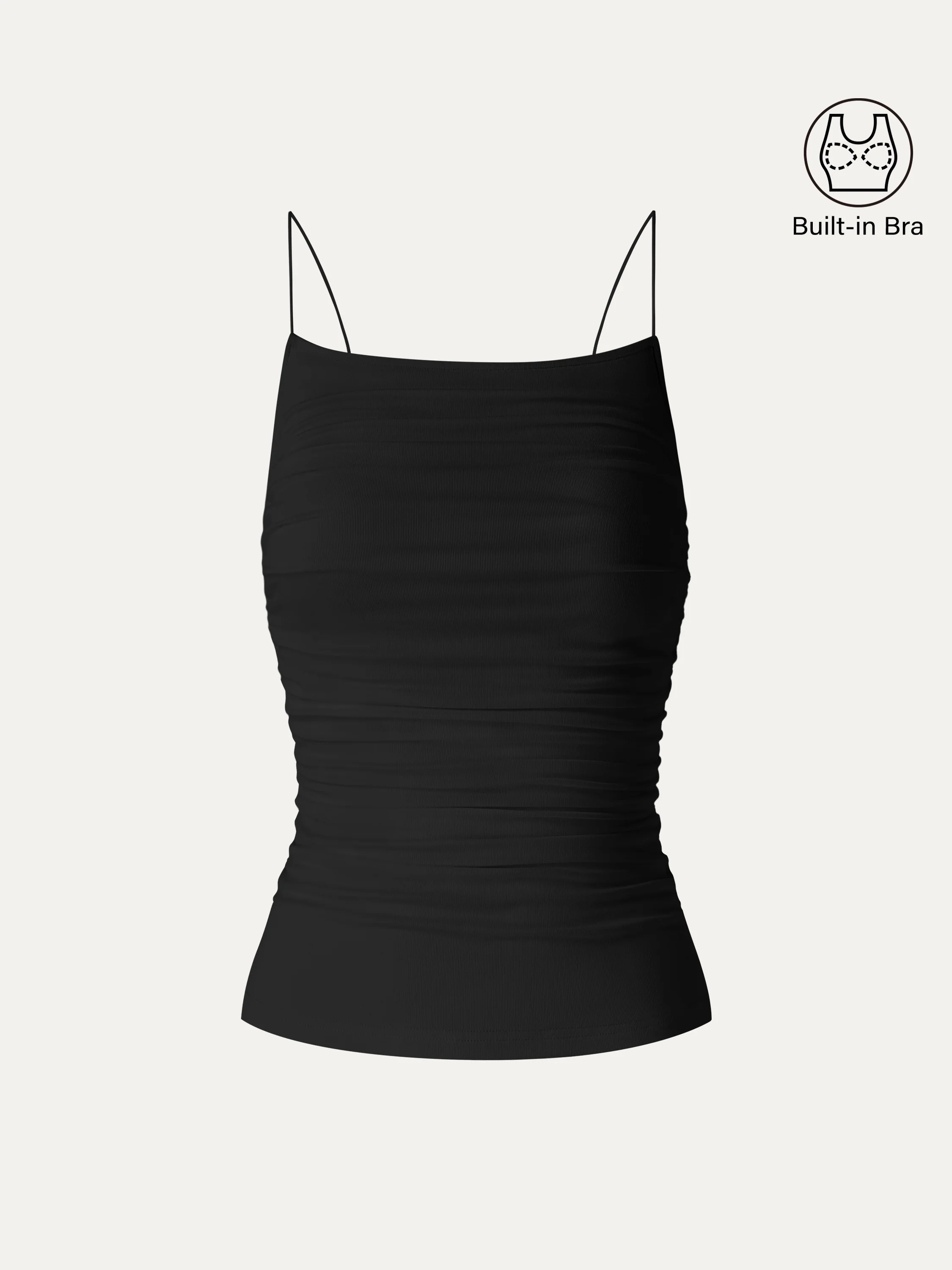 SkinKiss Square Neck Ruched Spaghetti Bra Top - Image 7