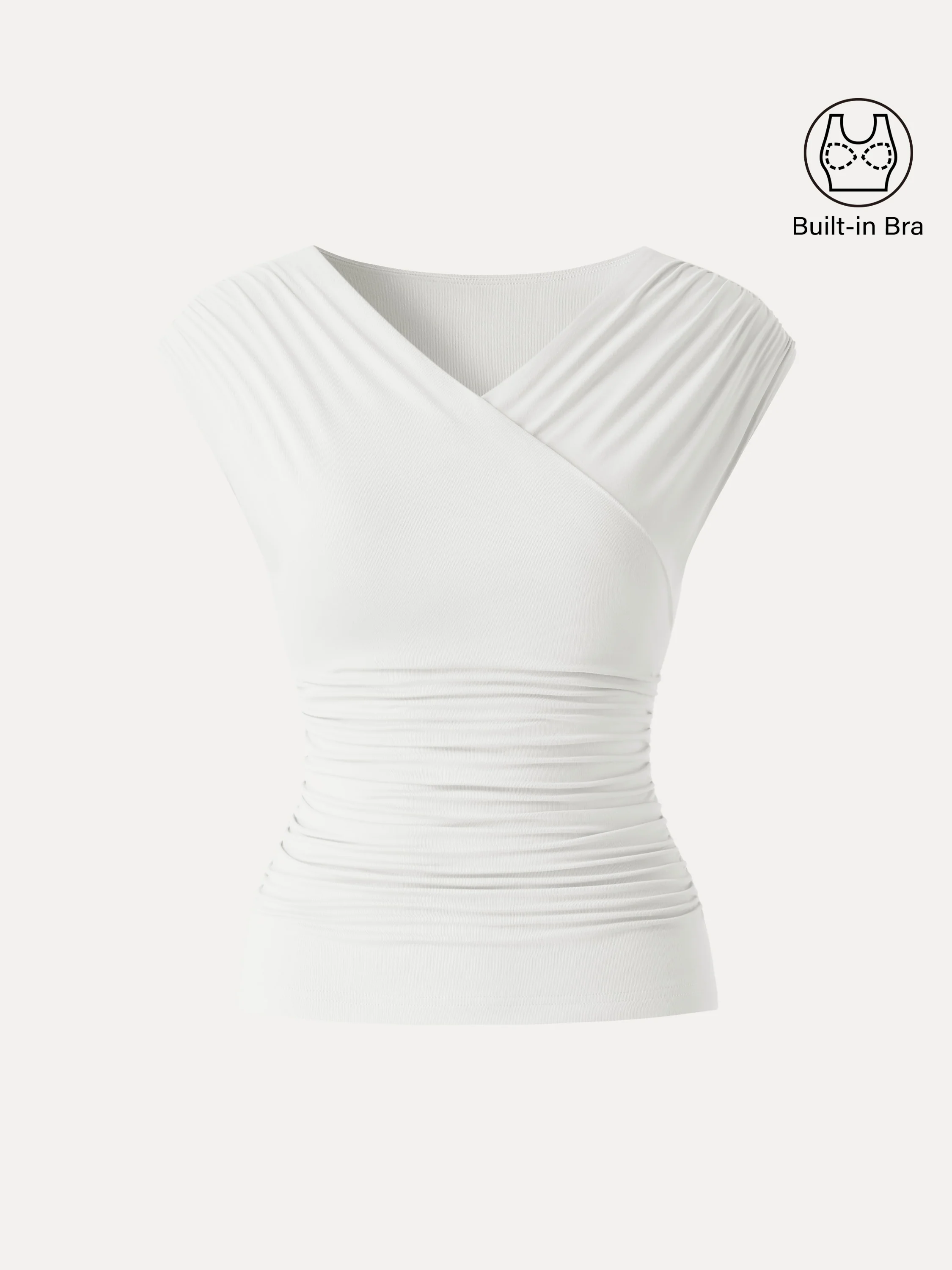 SkinKiss Surplice V-Neck Ruching Bra Top - Image 10