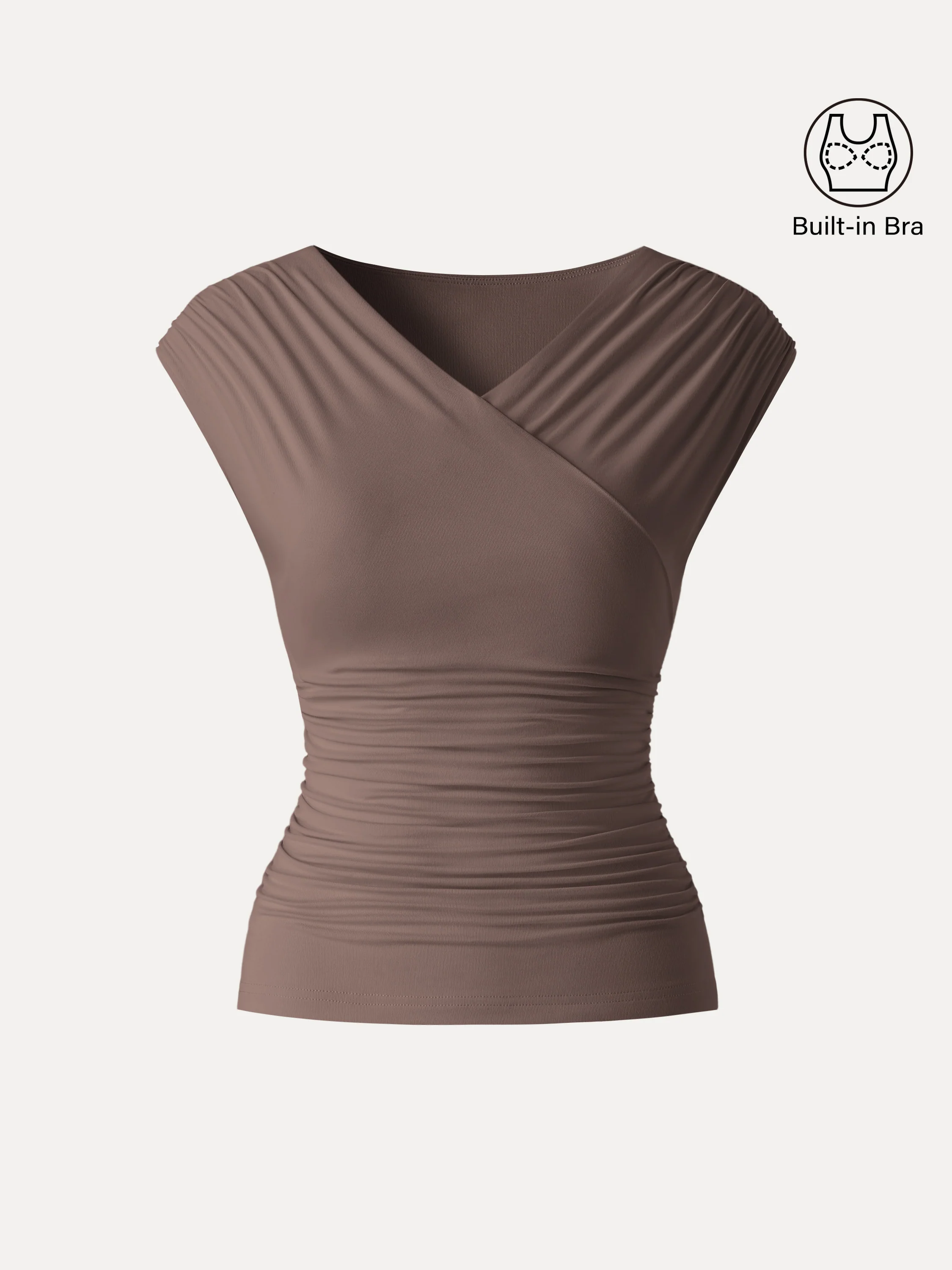 SkinKiss Surplice V-Neck Ruching Bra Top - Image 11