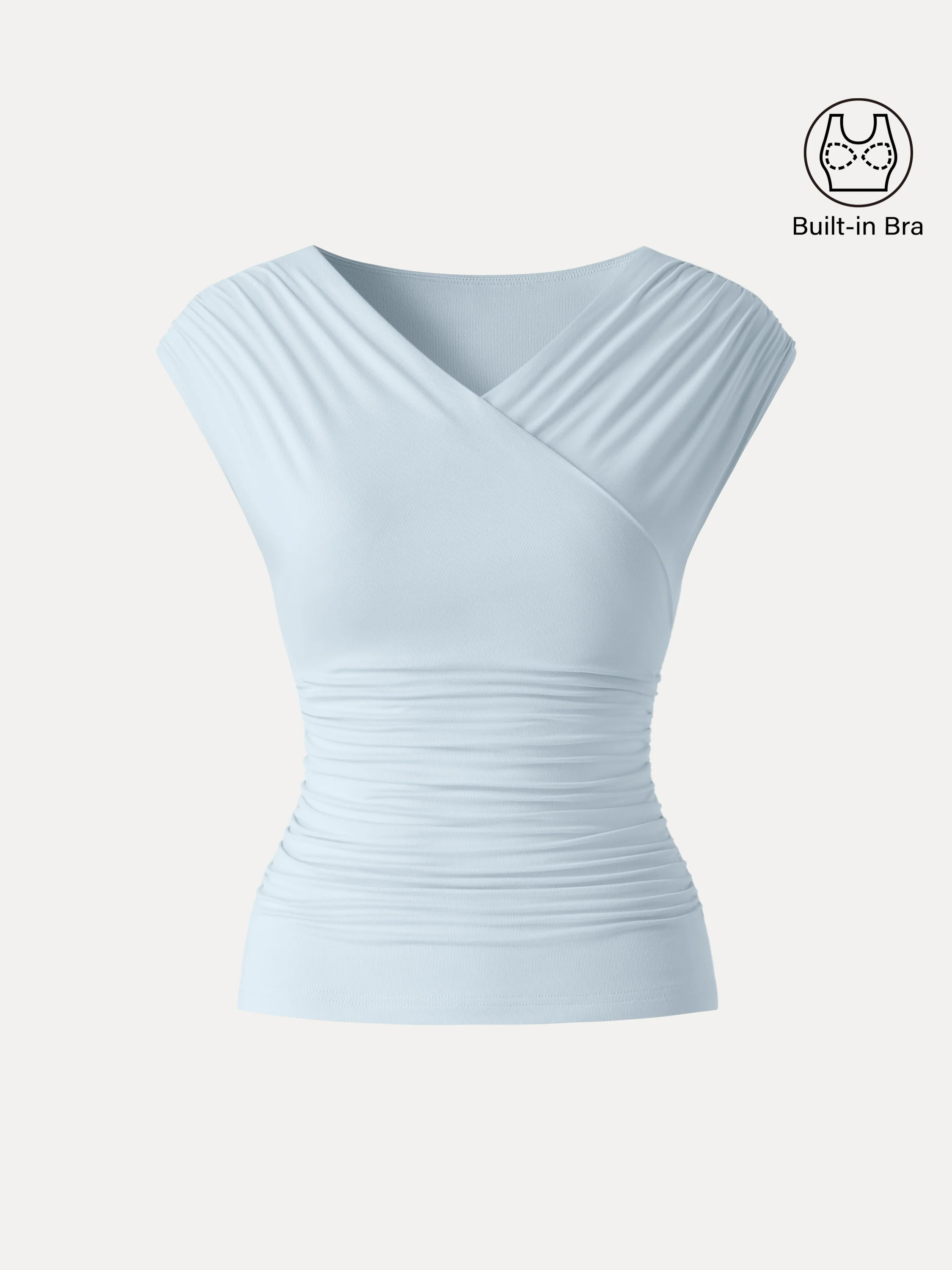 SkinKiss Surplice V-Neck Ruching Bra Top - Image 12