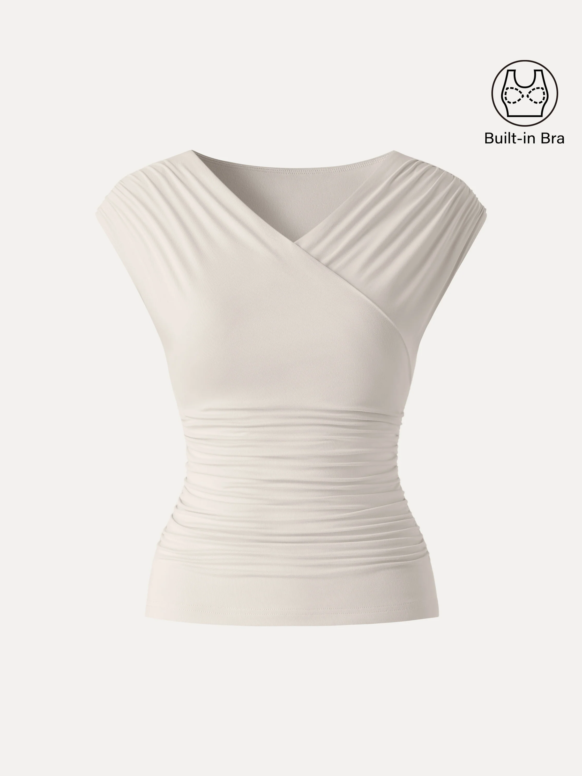 SkinKiss Surplice V-Neck Ruching Bra Top - Image 14