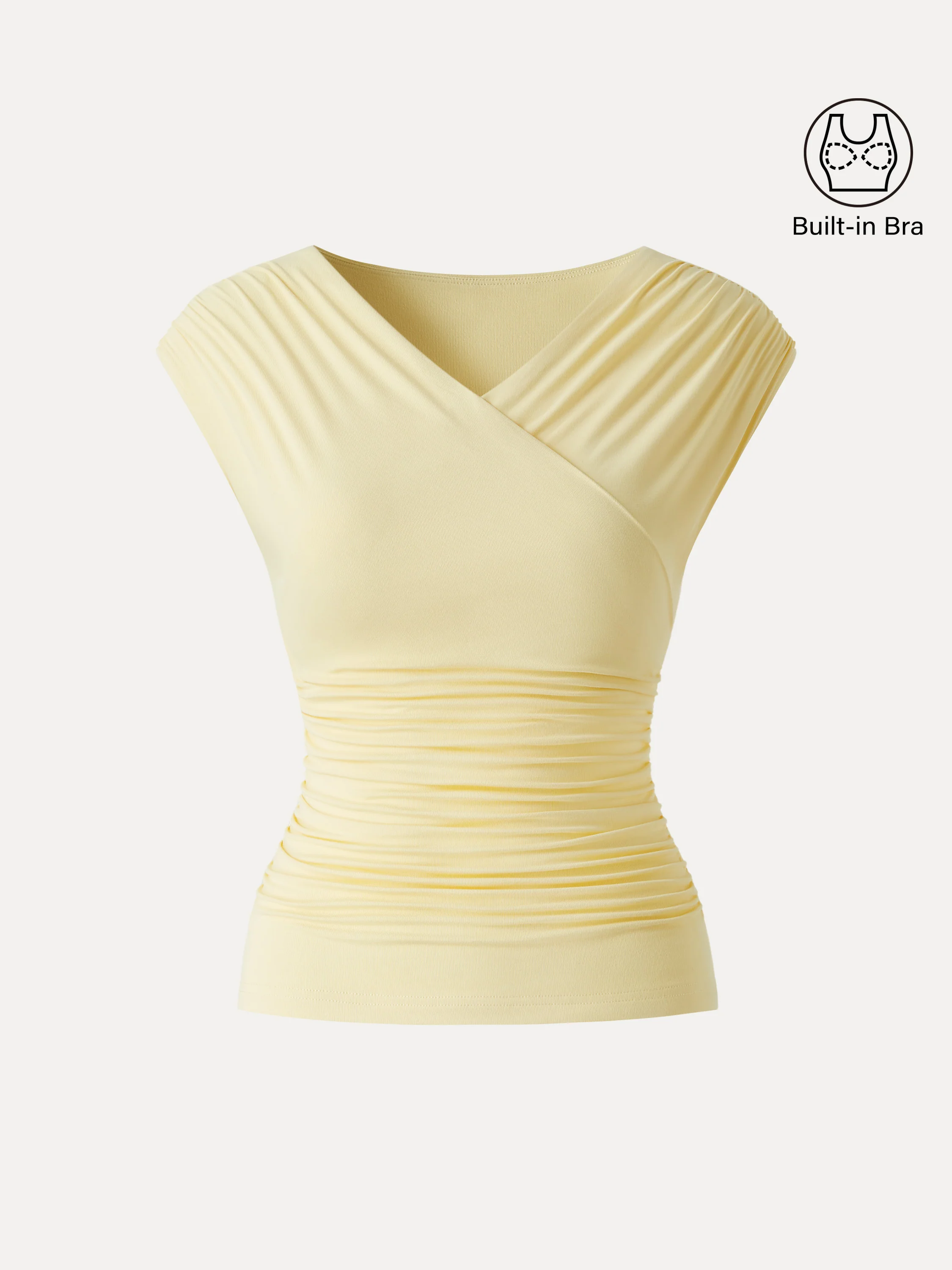 SkinKiss Surplice V-Neck Ruching Bra Top - Image 7