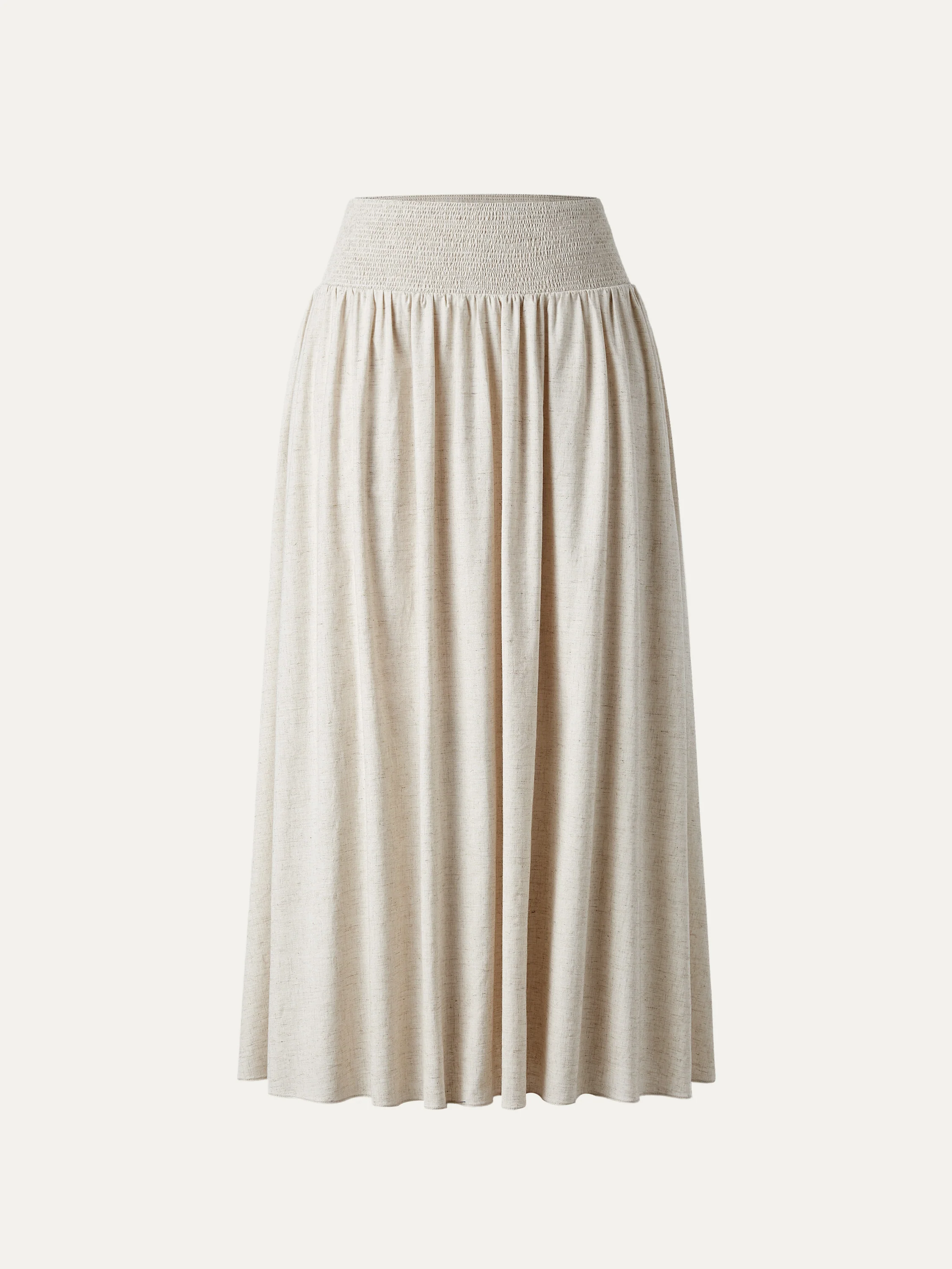 European Linen Smocked Waist Skirt with Pockets - Image 7