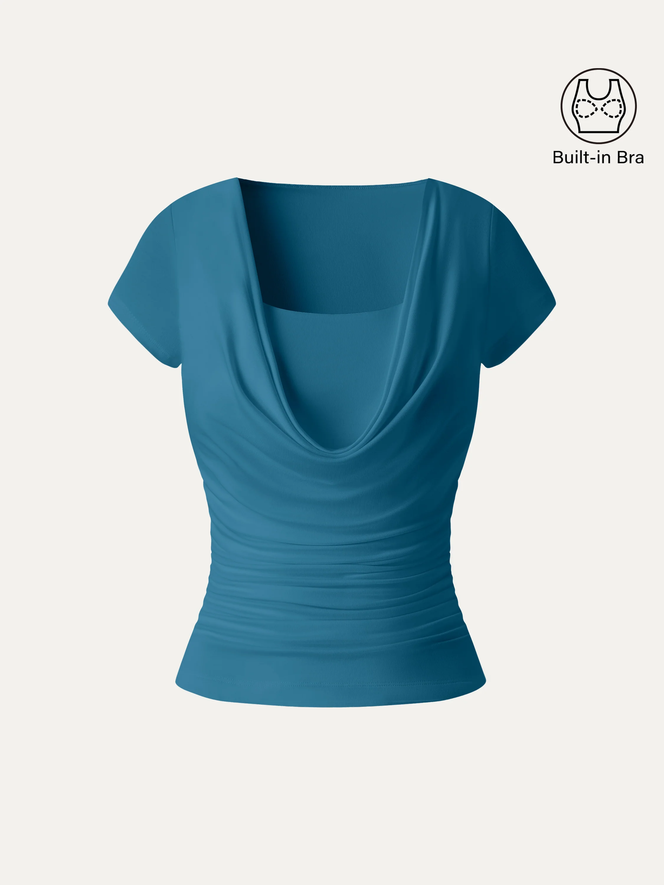 Smoothing Cowl Neck Ruched Bra Top - Image 10