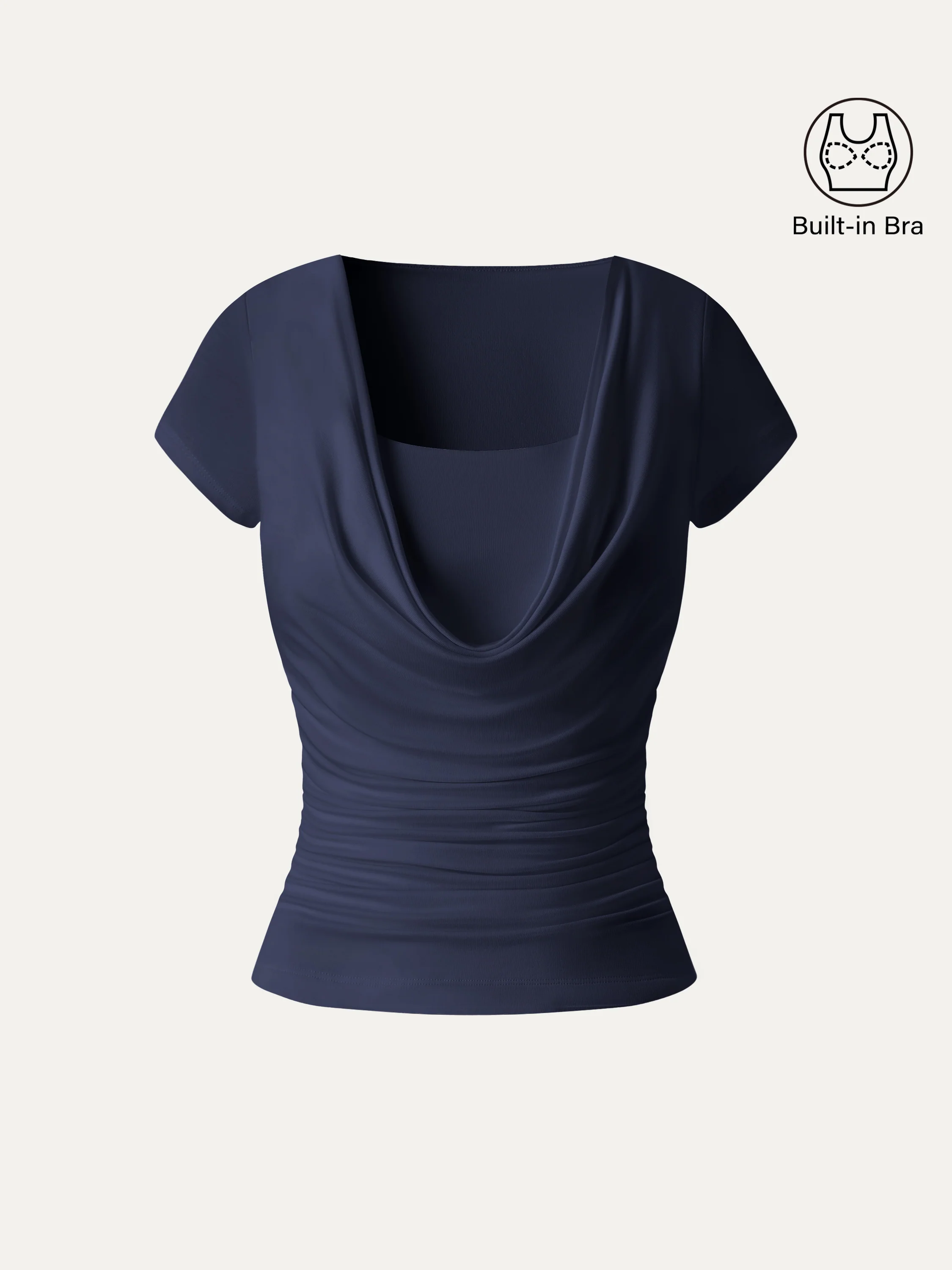 Smoothing Cowl Neck Ruched Bra Top - Image 11