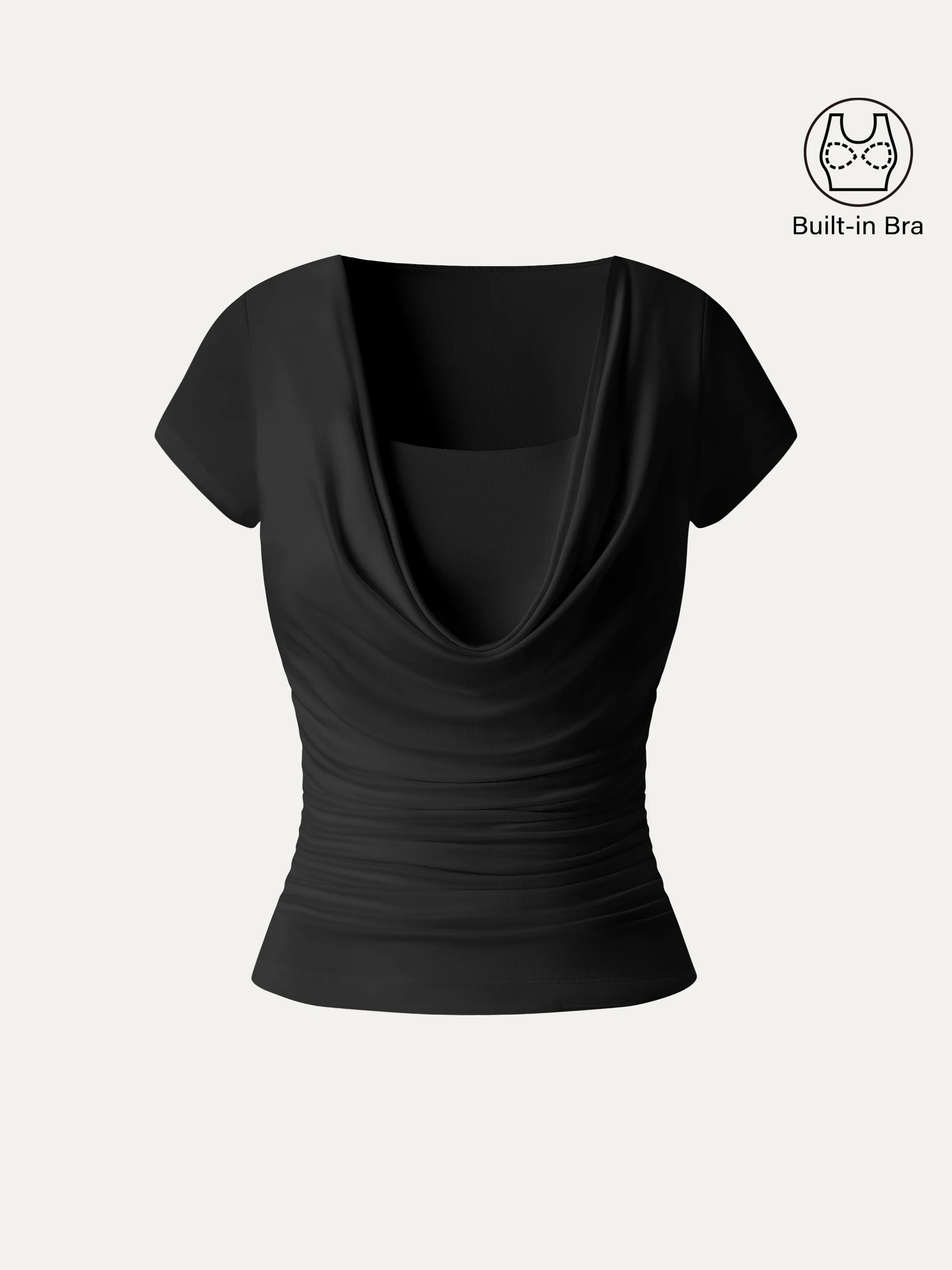 Smoothing Cowl Neck Ruched Bra Top - Image 12