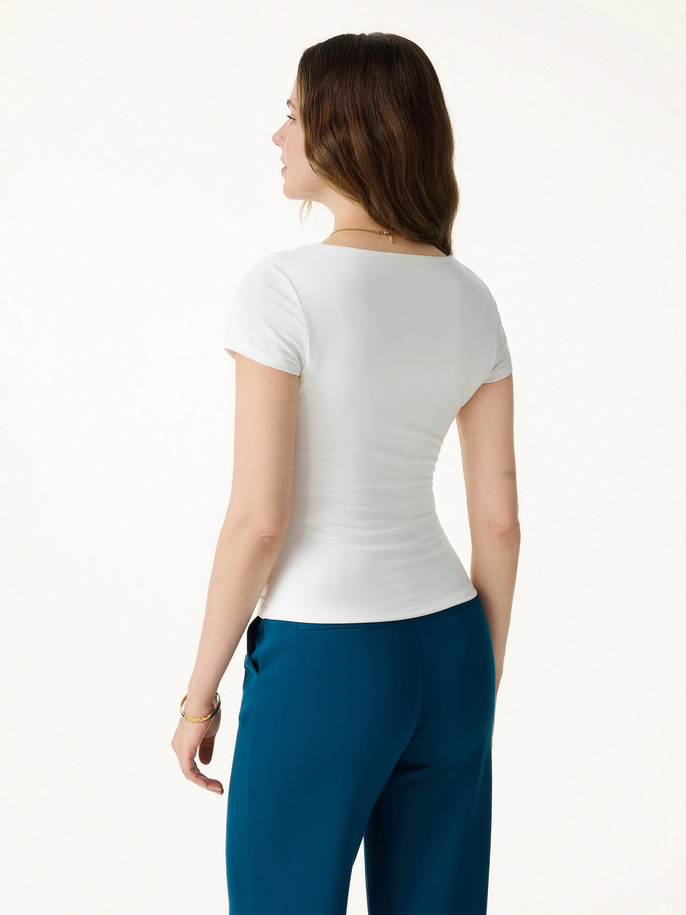 Smoothing Cowl Neck Ruched Bra Top - Image 4