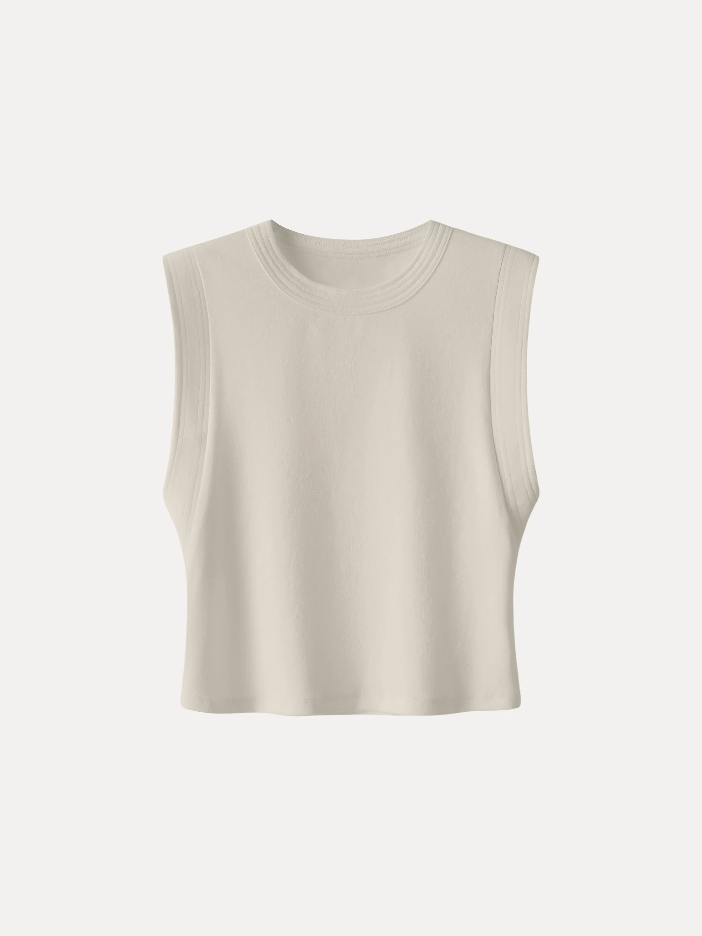Soft Cotton Lyocell Cropped Wide Shoulder Tank - Image 18