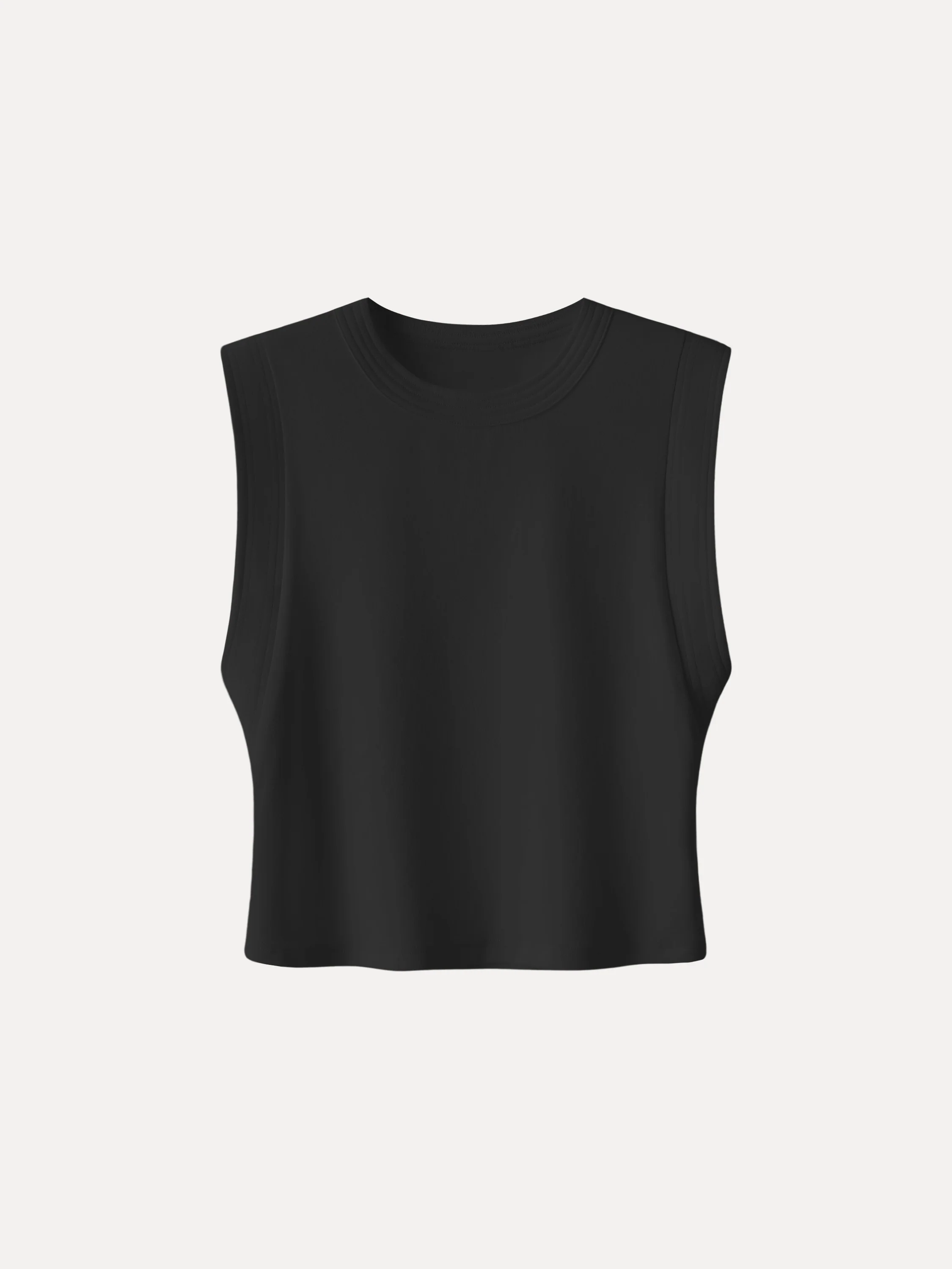 Soft Cotton Lyocell Cropped Wide Shoulder Tank - Image 19