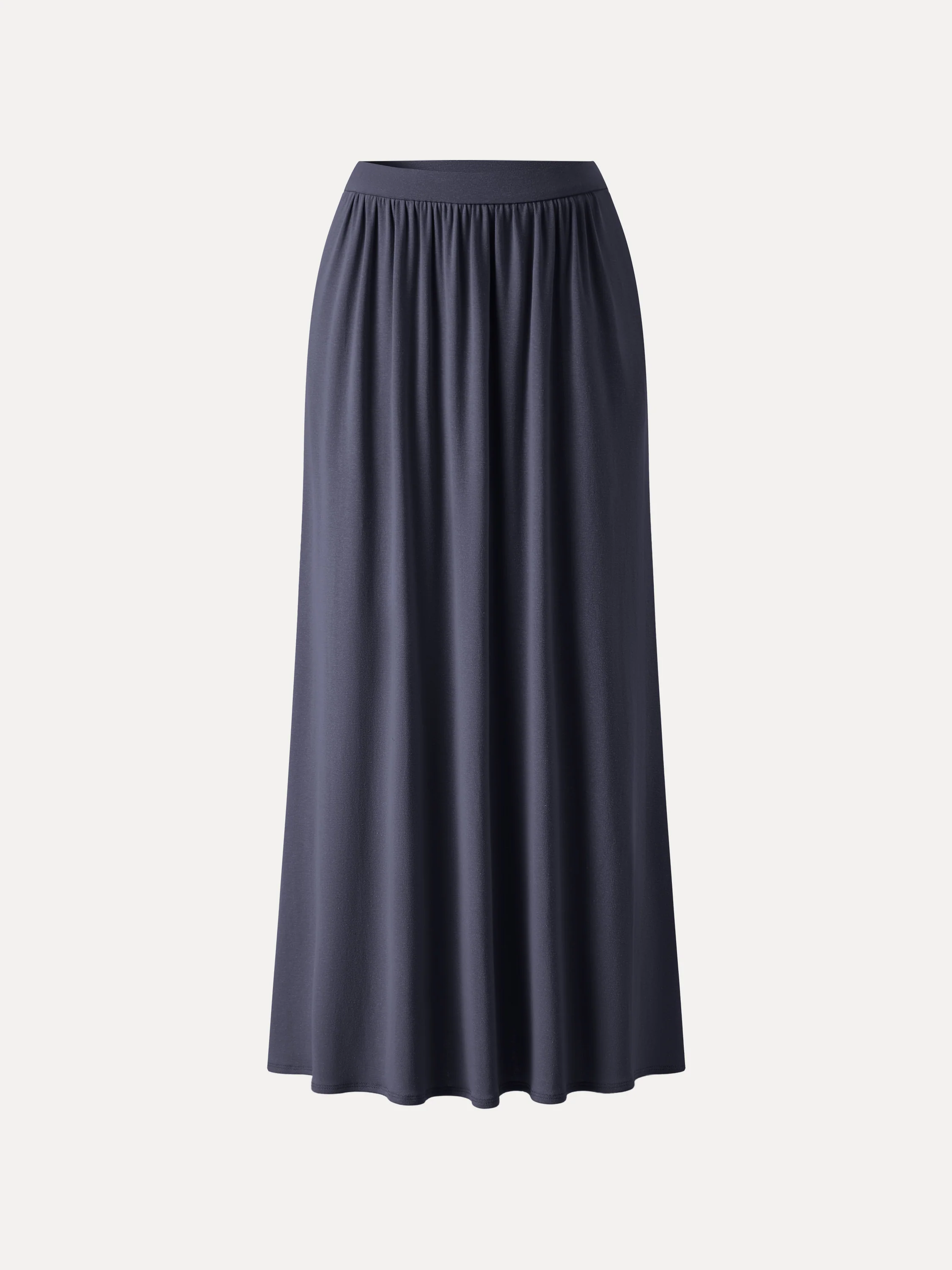 Soft Linen Knit Gathered A-Line Maxi Skirt with Pockets - Image 11