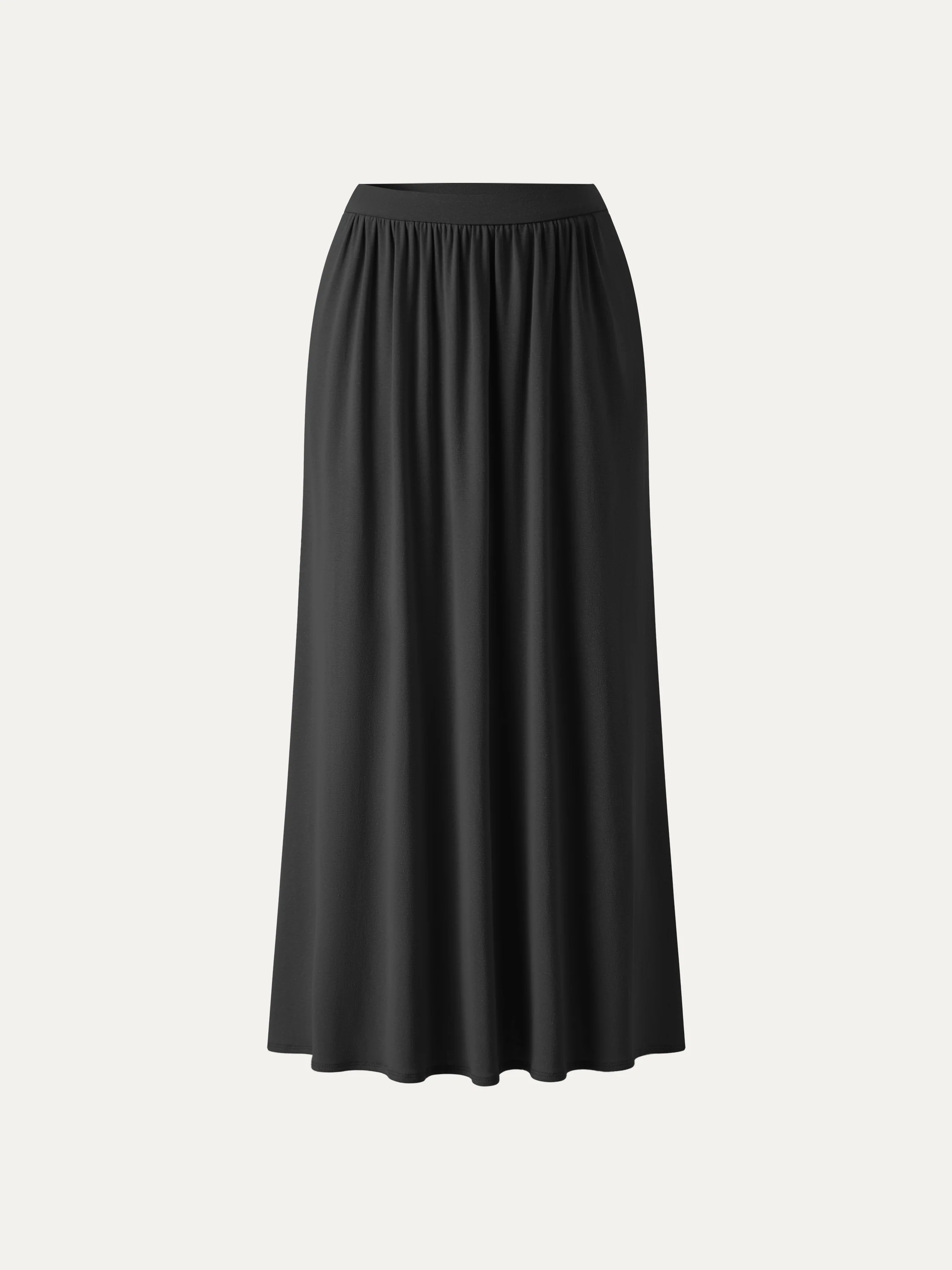 Soft Linen Knit Gathered A-Line Maxi Skirt with Pockets - Image 15