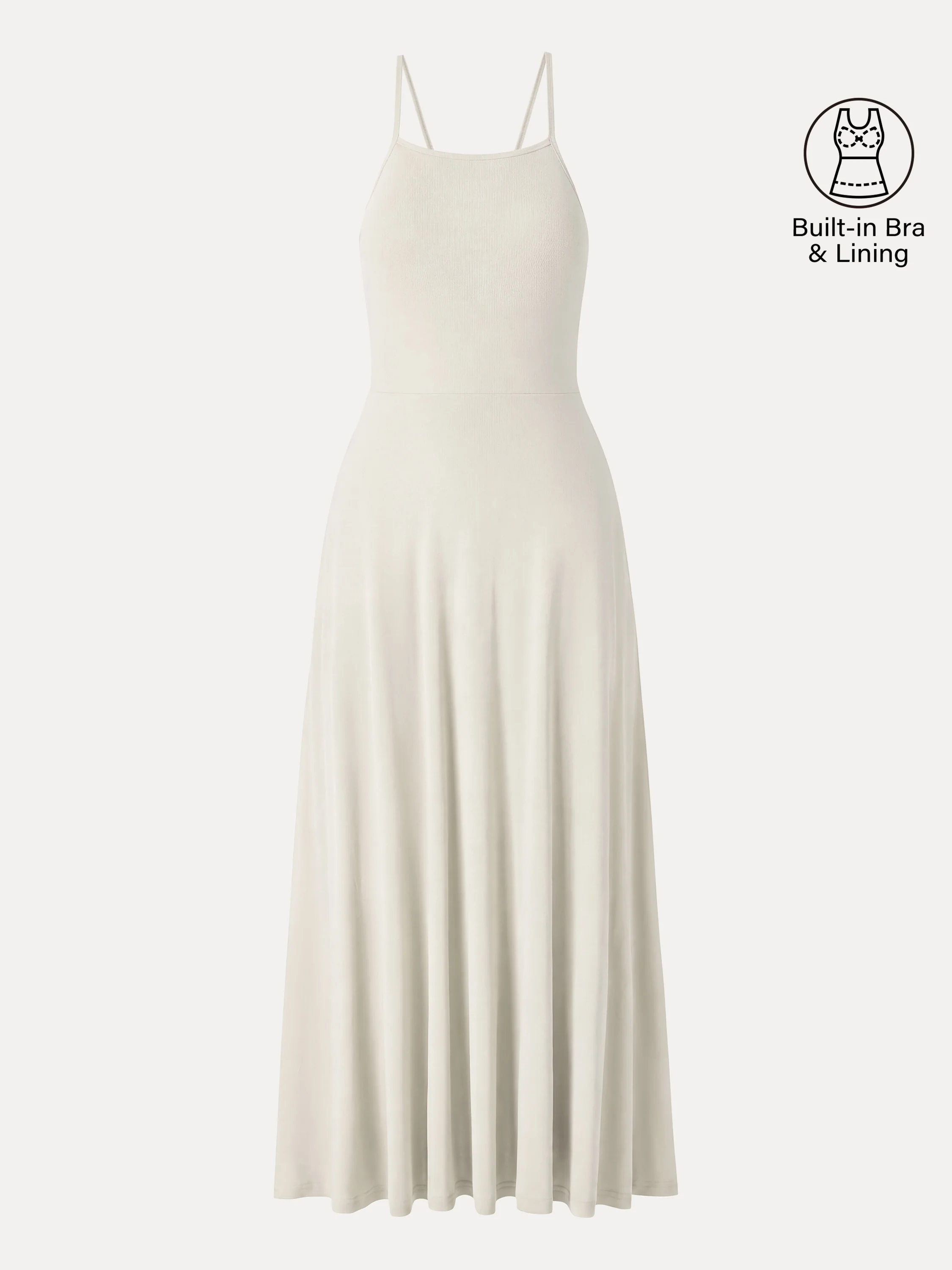 Soft Linen Knit Spaghetti Midi Bra Dress - Image 10