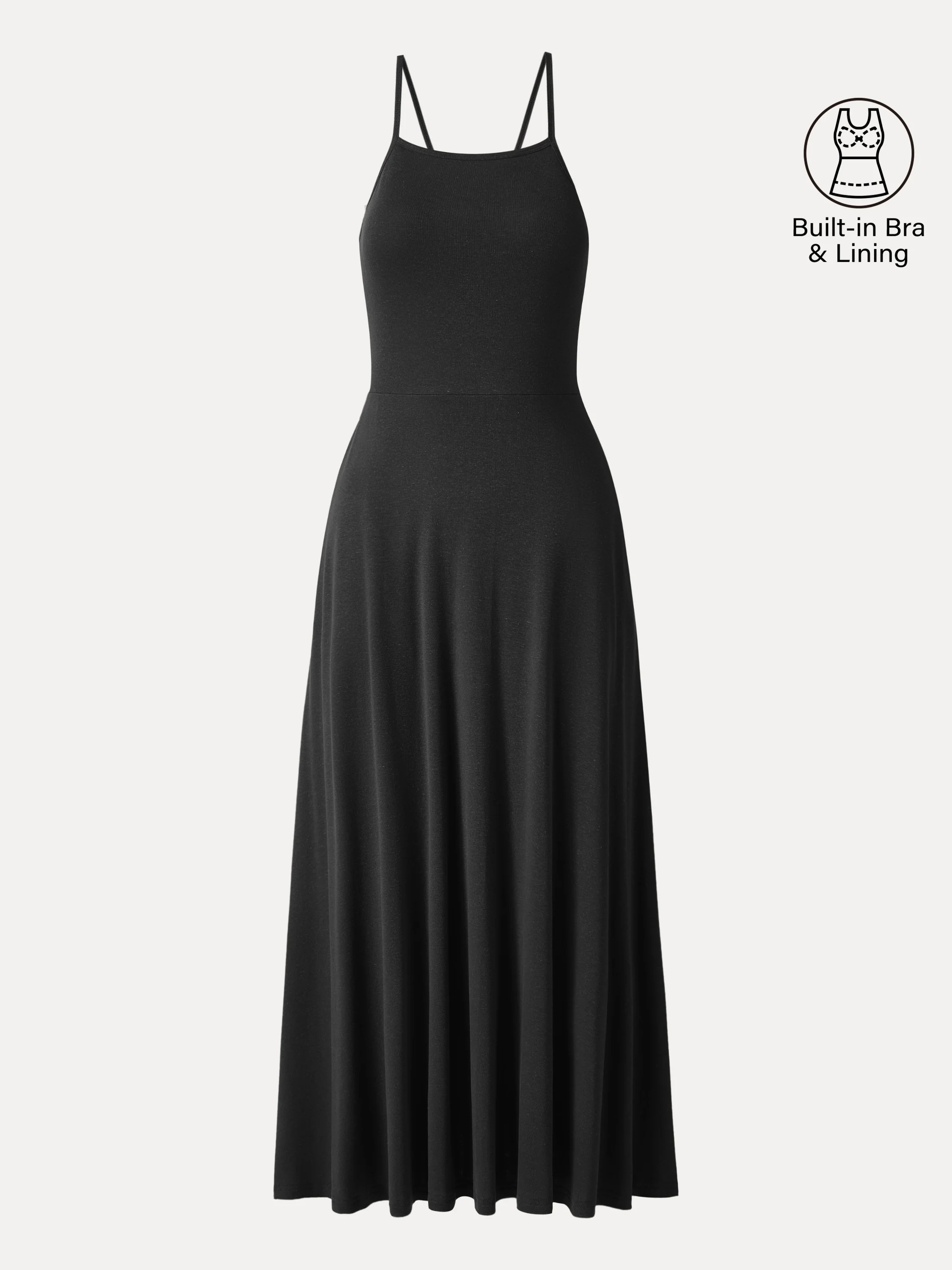 Soft Linen Knit Spaghetti Midi Bra Dress - Image 15