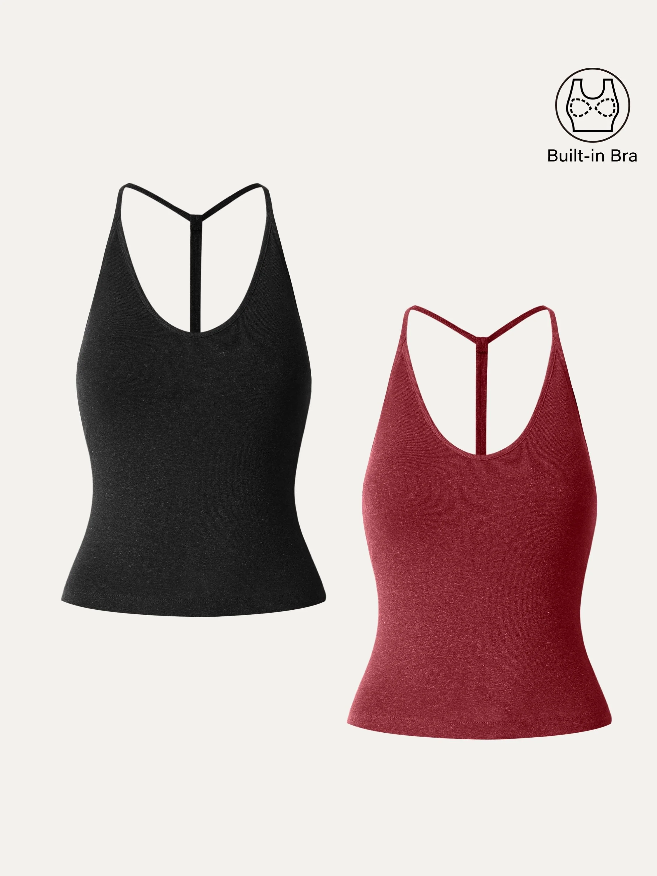 Soft Linen Luxe V-neck T-back Airy Bra Tank - Image 12