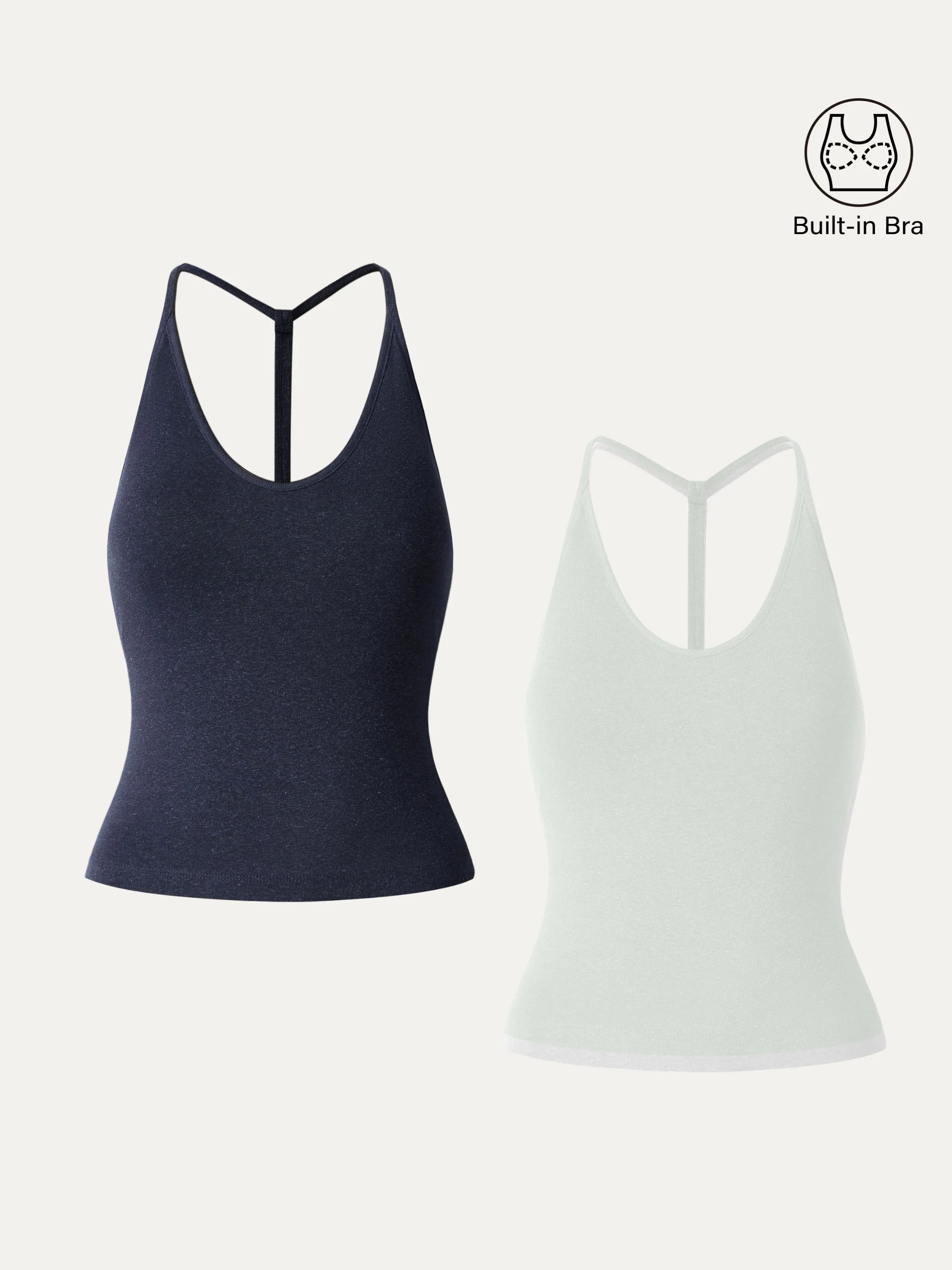 Soft Linen Luxe V-neck T-back Airy Bra Tank - Image 14