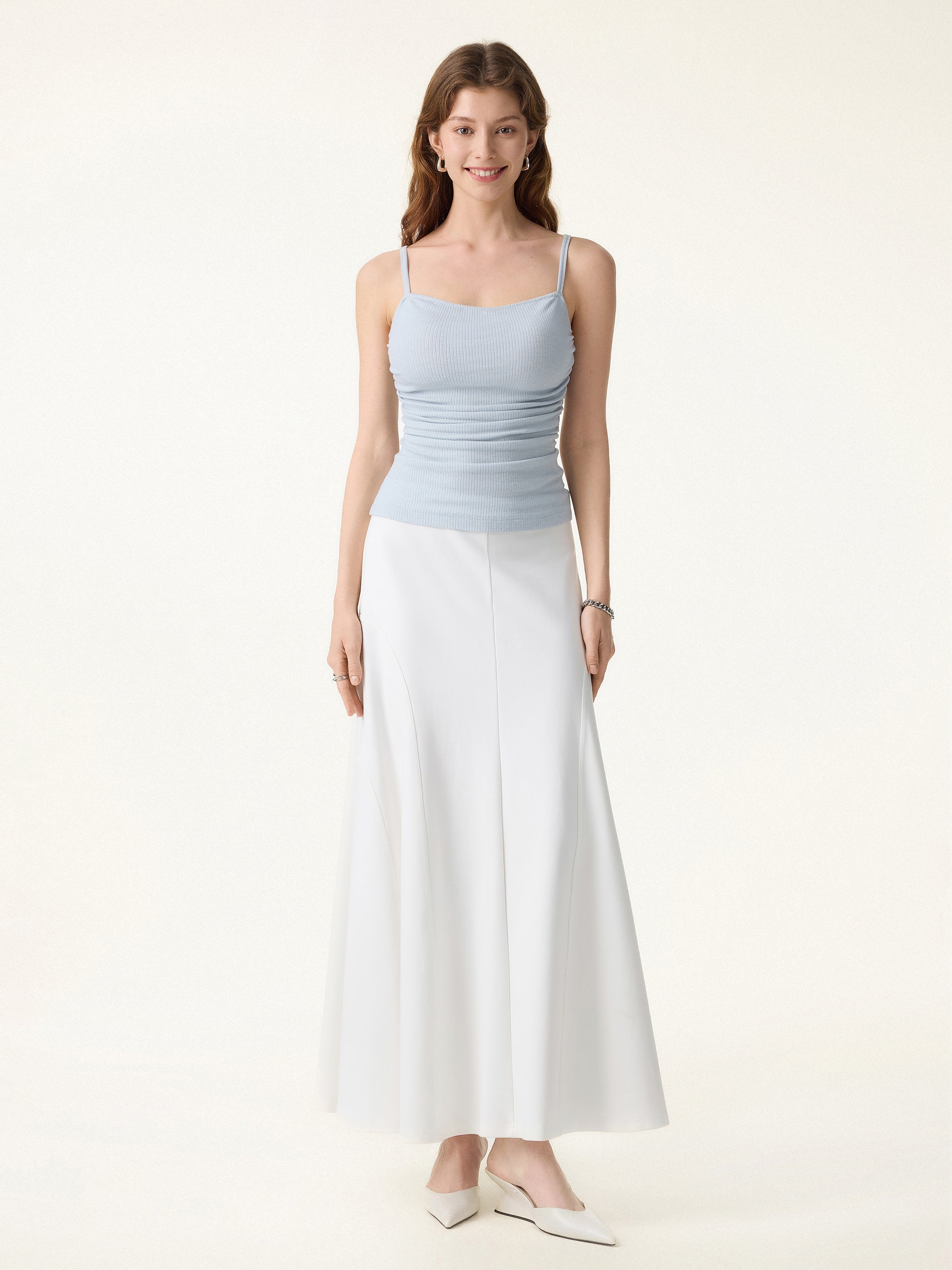 Soft Textured Adjustable Spaghetti Bra Tank - Image 2