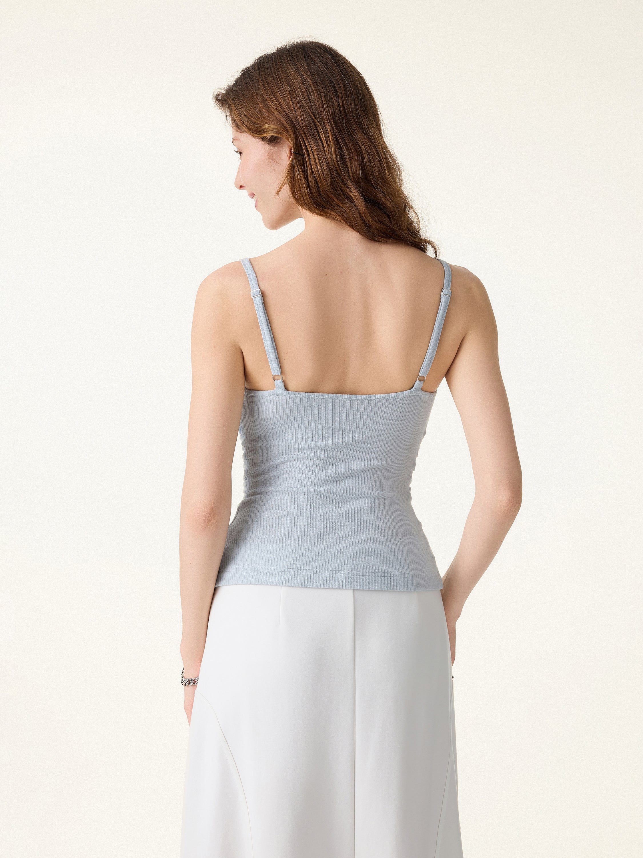 Soft Textured Adjustable Spaghetti Bra Tank - Image 4