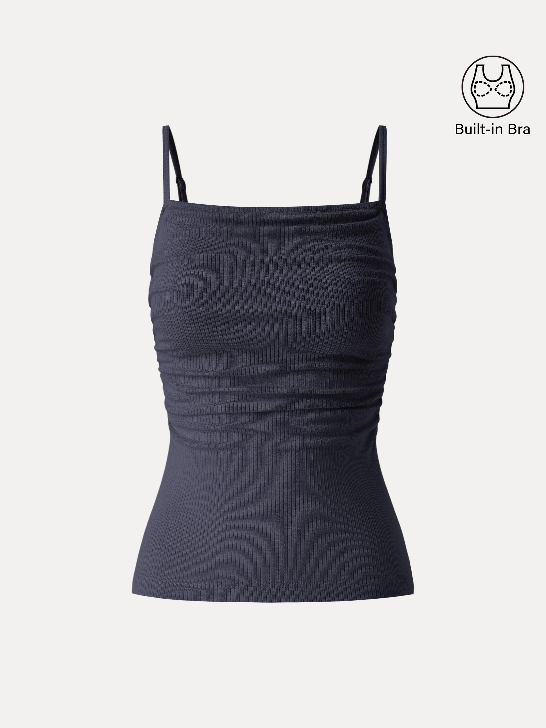 Soft Textured Adjustable Spaghetti Bra Tank - Image 8