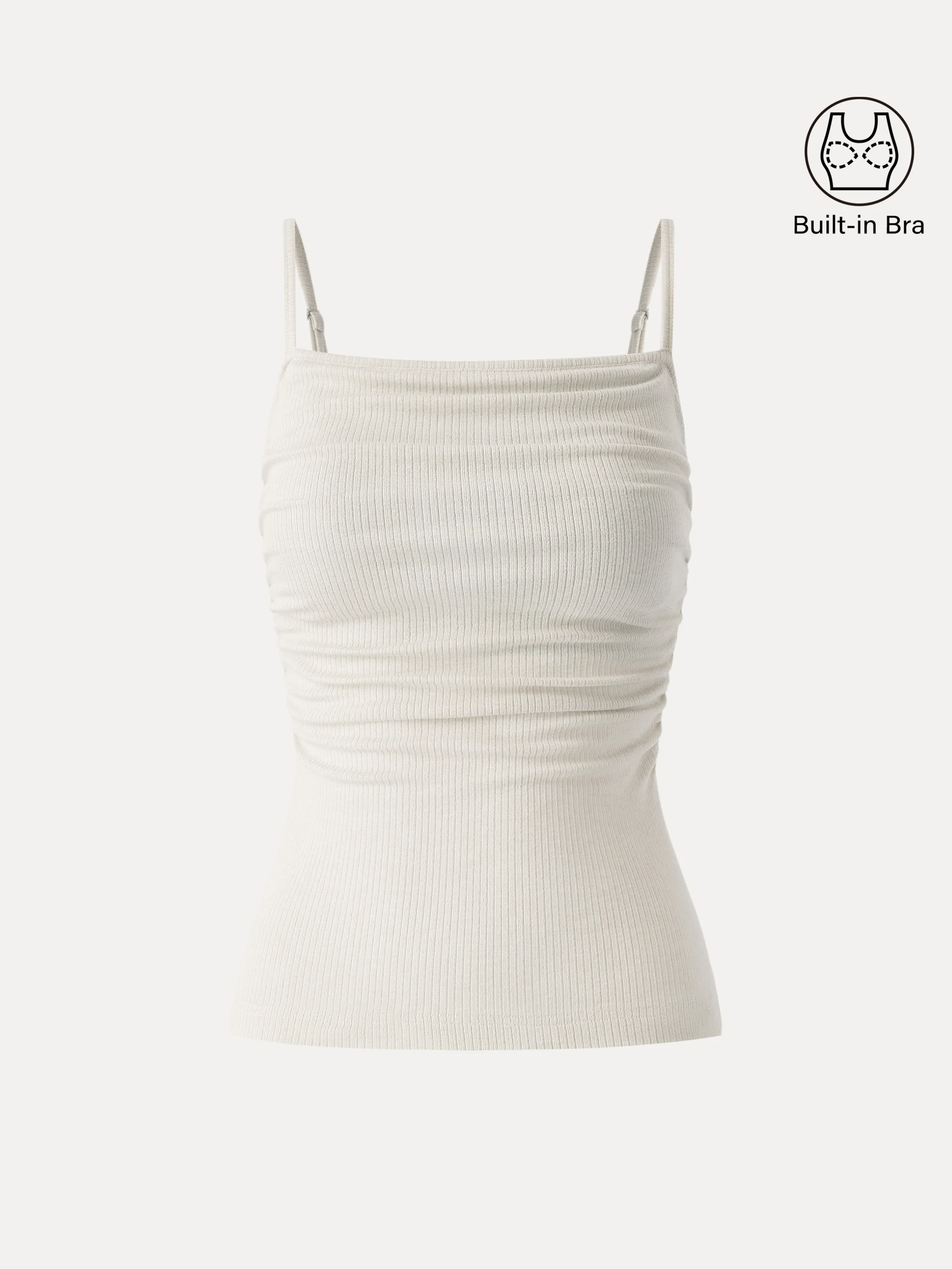 Soft Textured Adjustable Spaghetti Bra Tank - Image 9