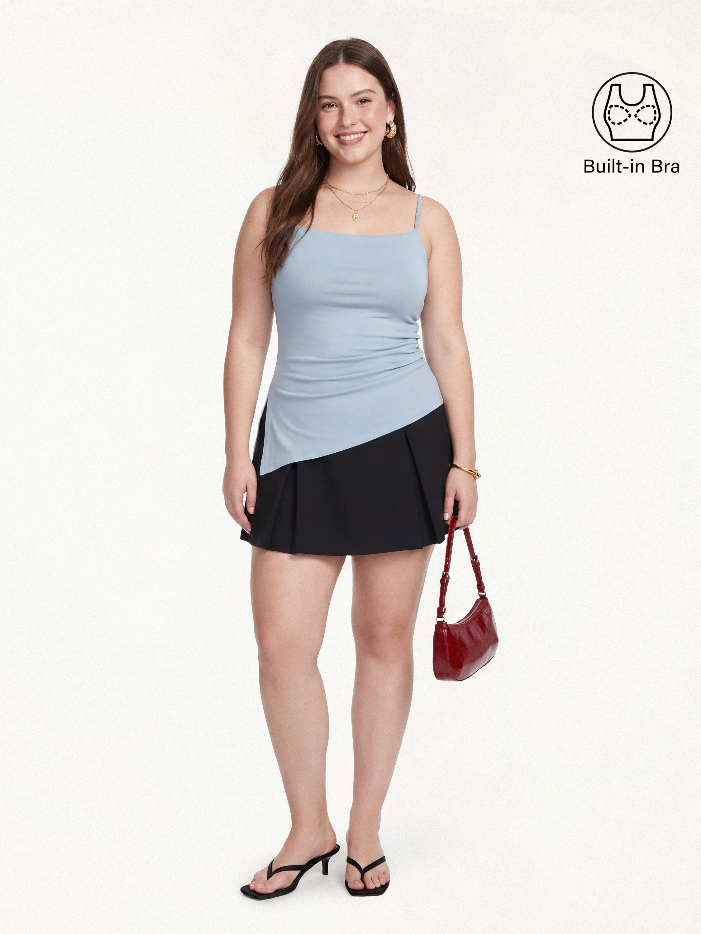 Spaghetti Bra Top with Side Slit - Image 9