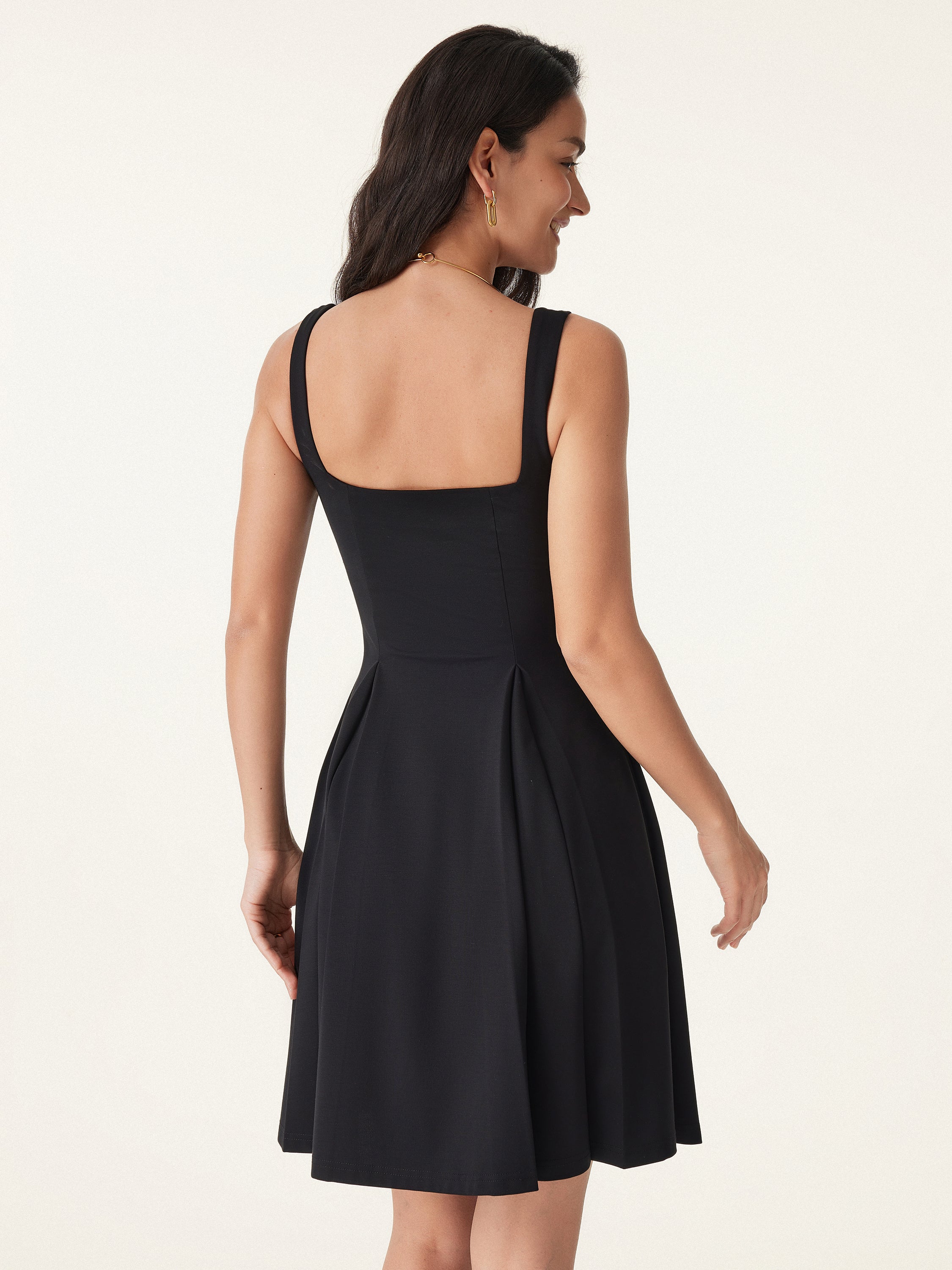 Square Neck Fit-and-flare Mini Bra Dress - Image 5